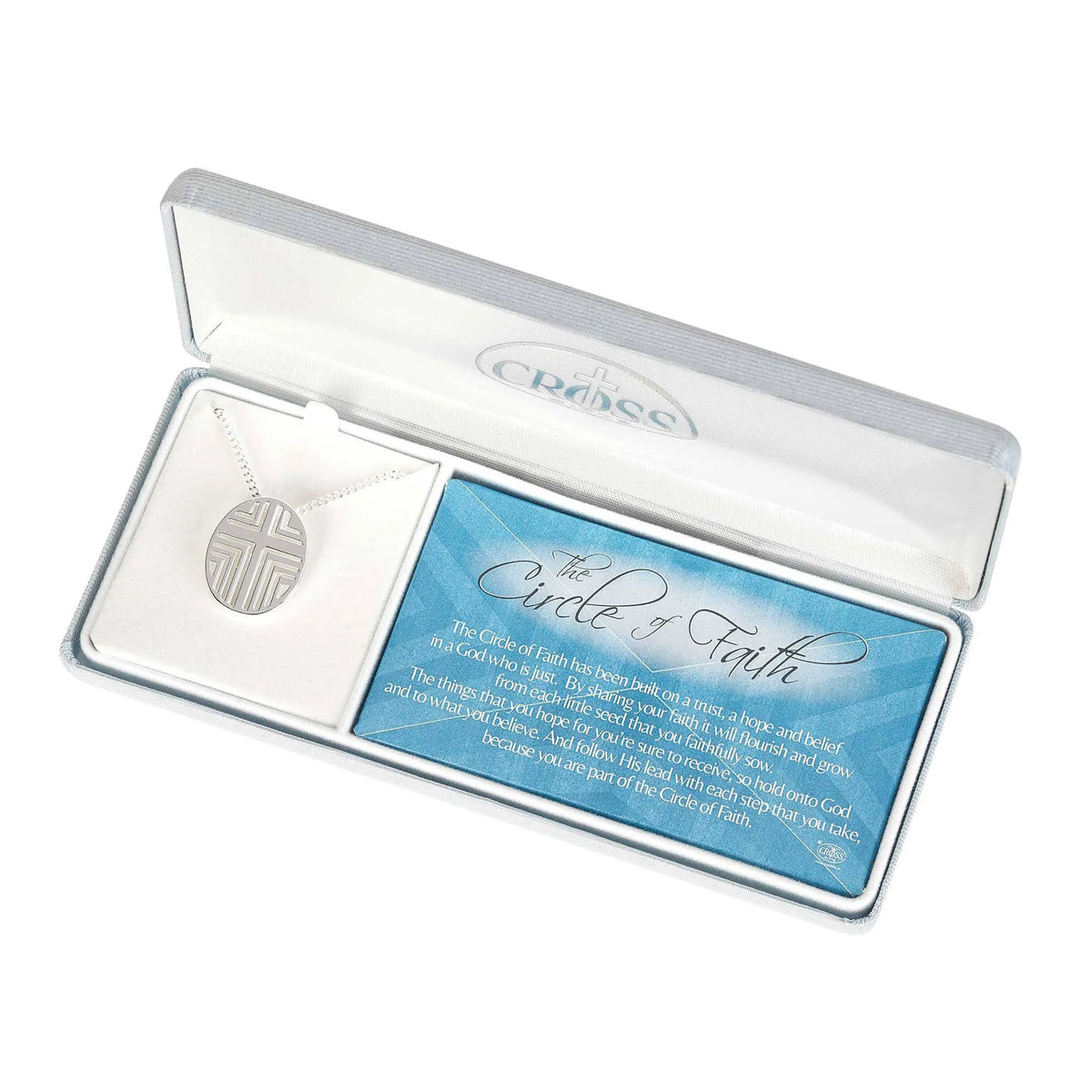 Necklace Circle Faith  Silver Chain