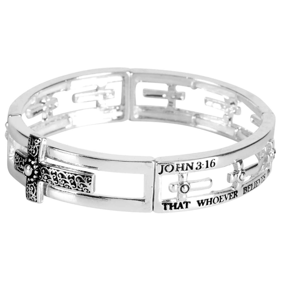 Stretch Bracelet John 3:16 Cross