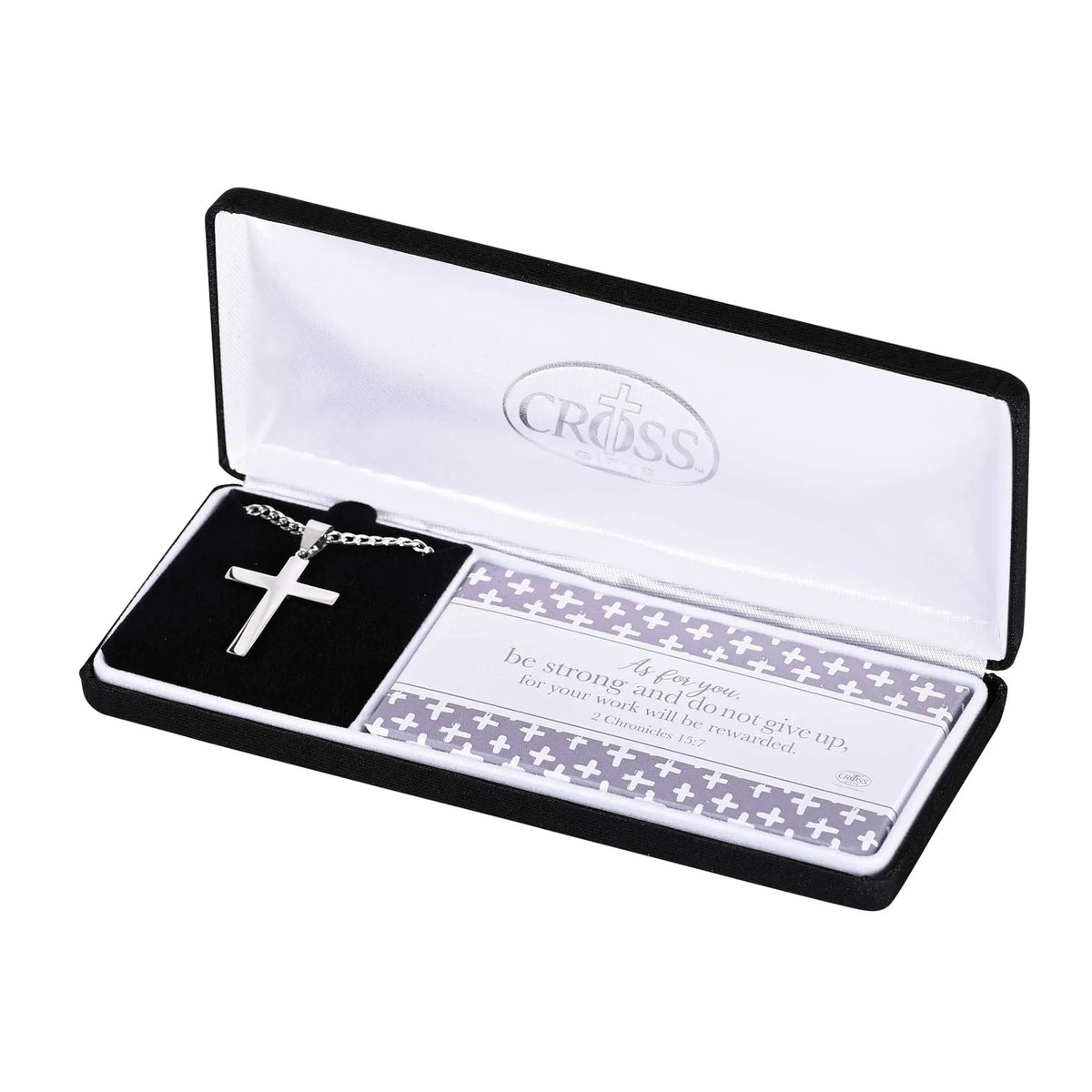 Necklace 2 Chronicles 15:7 Box Cross
