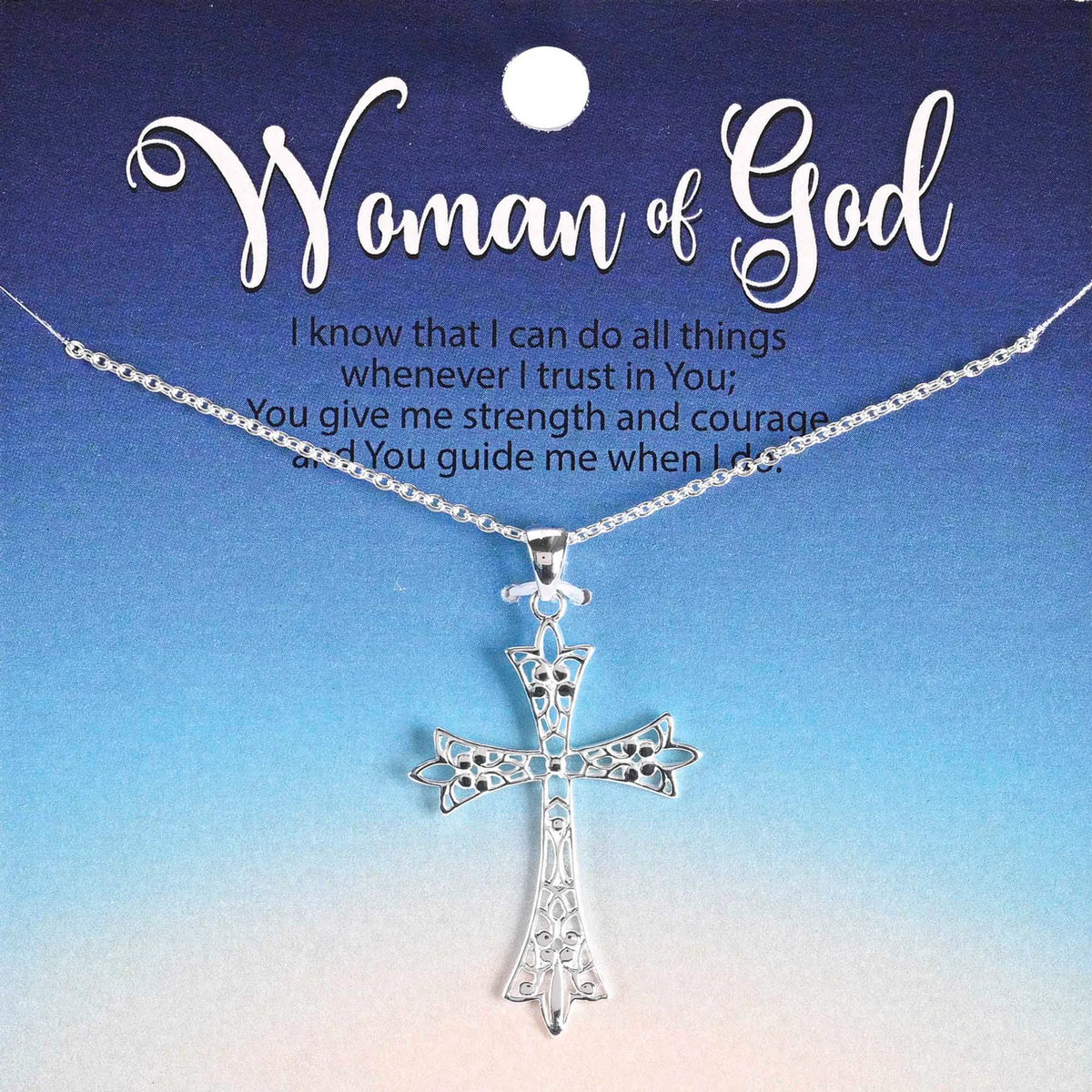 Necklace Large Fancy Bud Cross