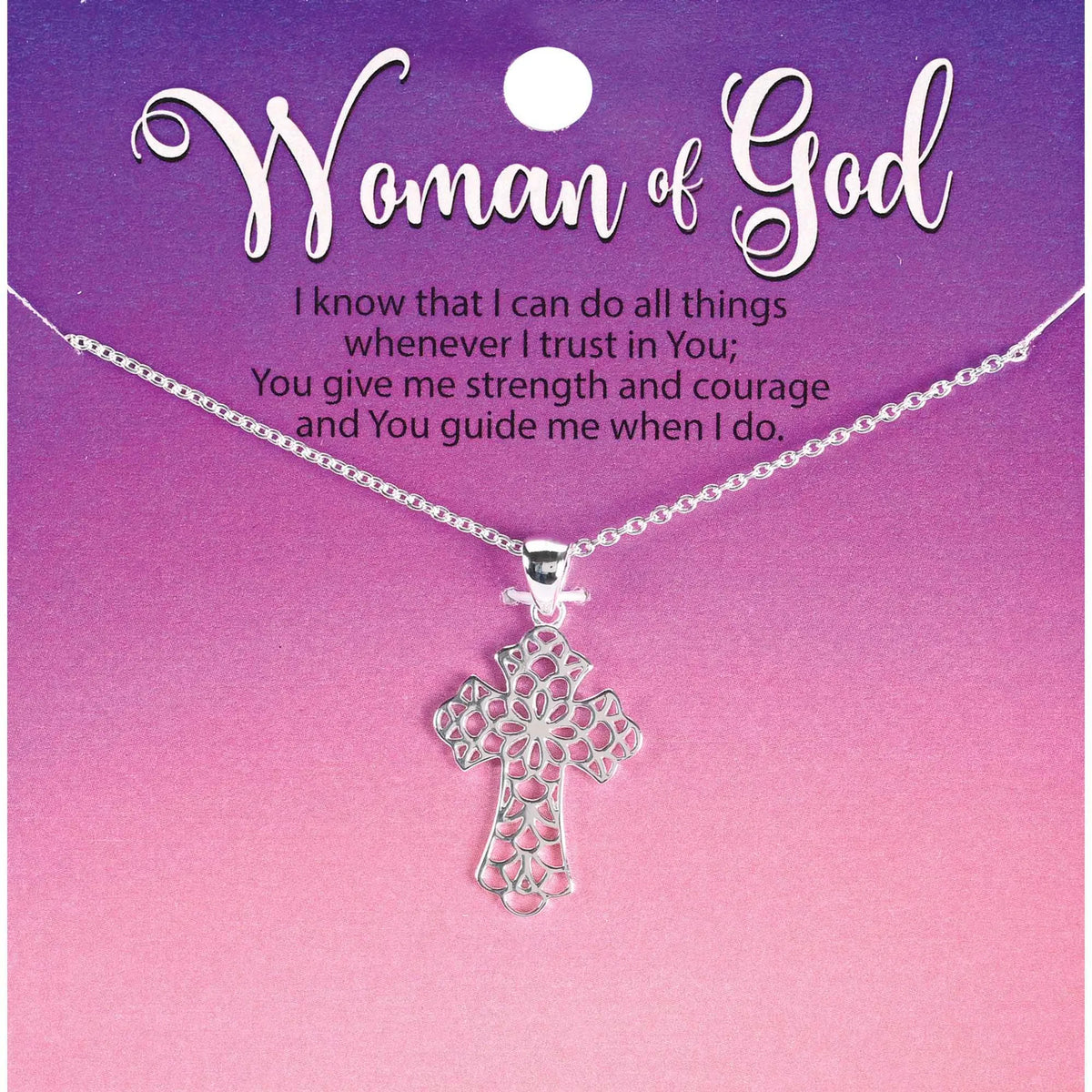 Necklace Wide Open Bud Cross