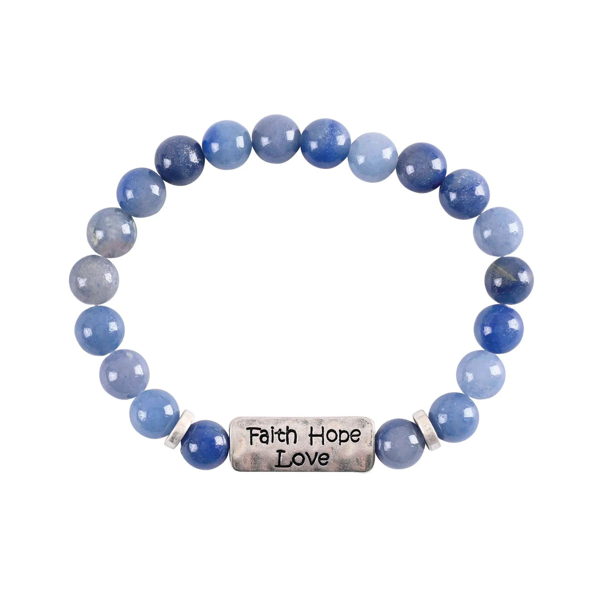 Stretch Bracelet Faith Hope Gold Plated