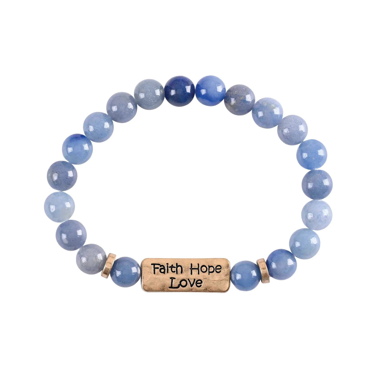 Stretch Bracelet Faith Hope Silverplated