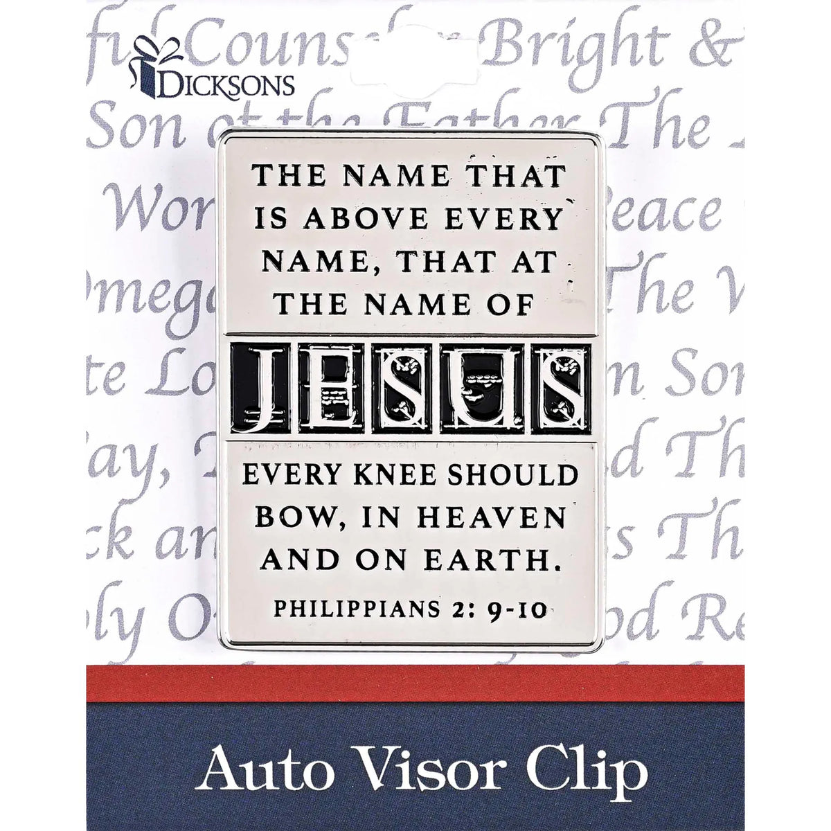 Visor Clip Names Of Jesus Silver