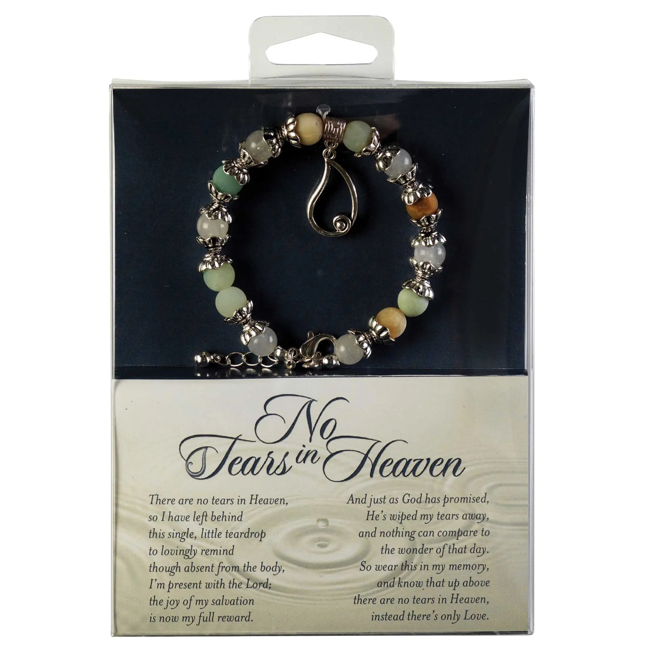 Bead Bracelet No Tears Aqua/White