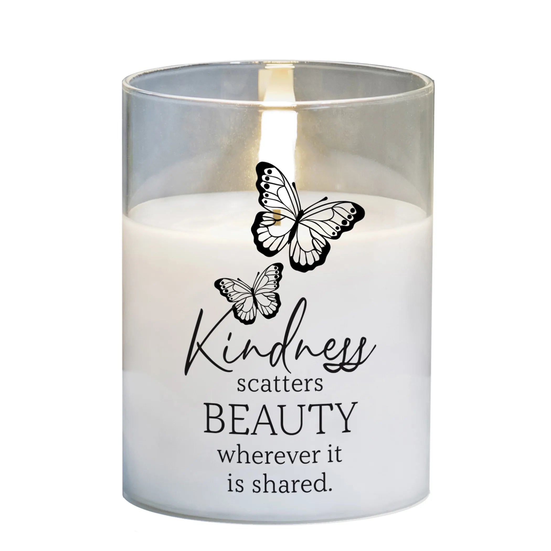 Led Candle Kindness Scatters 4In White