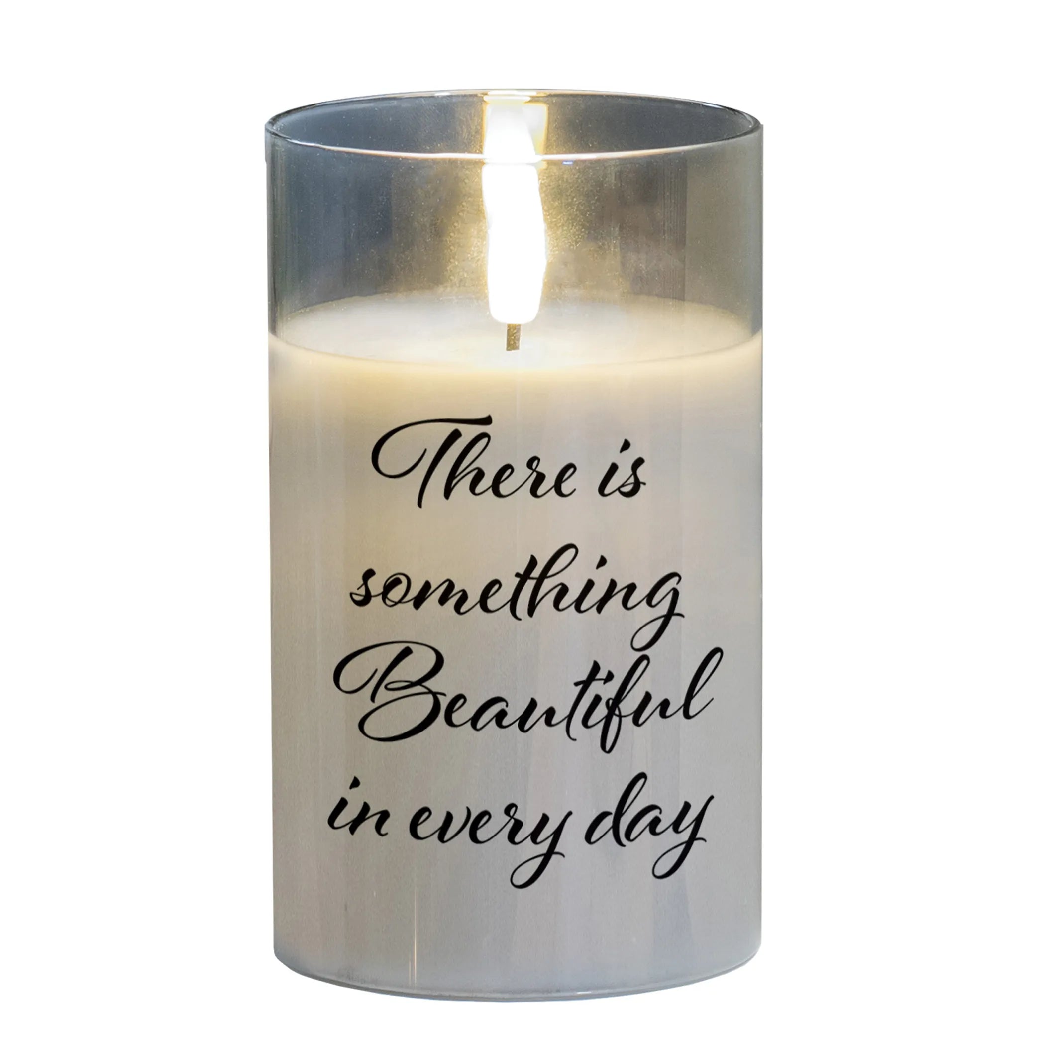 Led Candle Something Beautiful 5In Grey