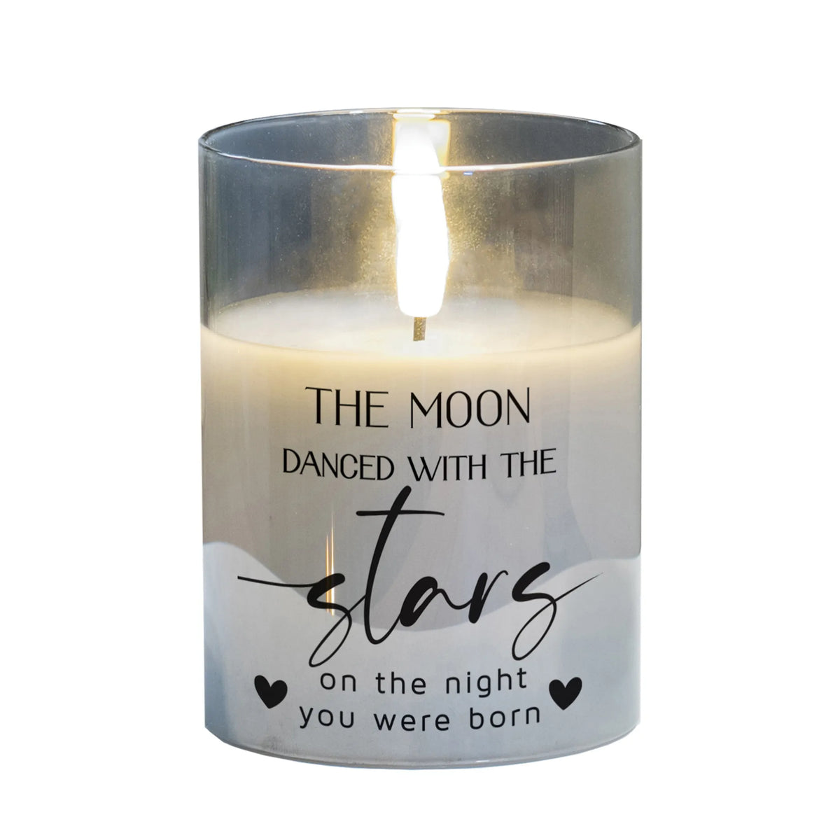 Led Candle The Moon Danced With 4In Grey