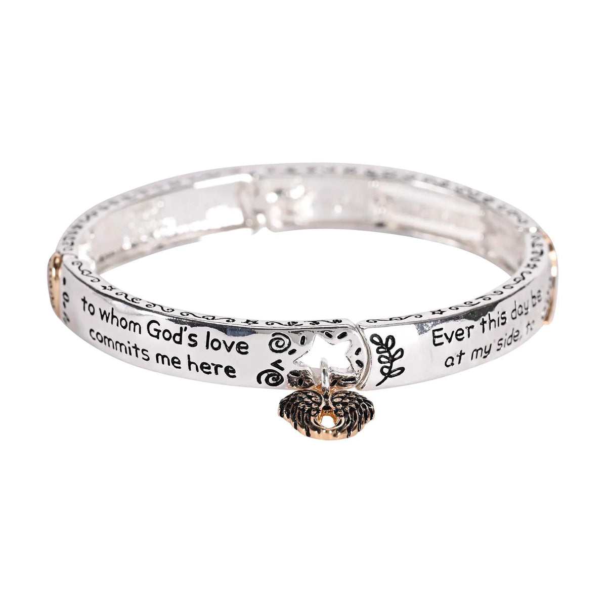 Stretch Bracelet Angel Wings 2Tone