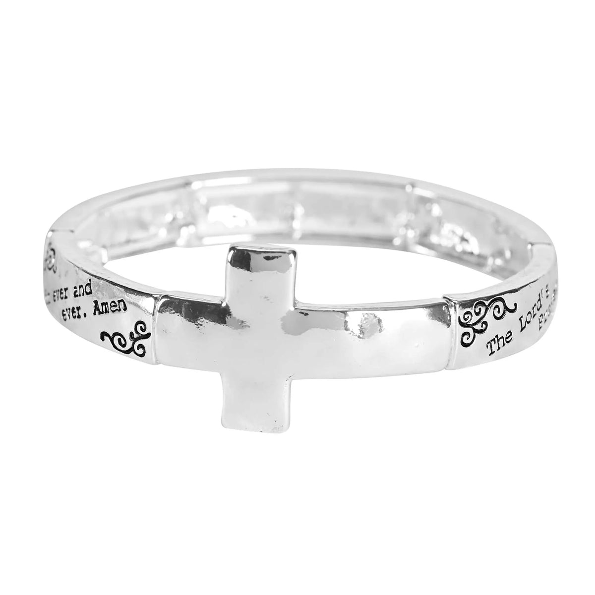 Stretch Bracelet Lords Prayer Cross