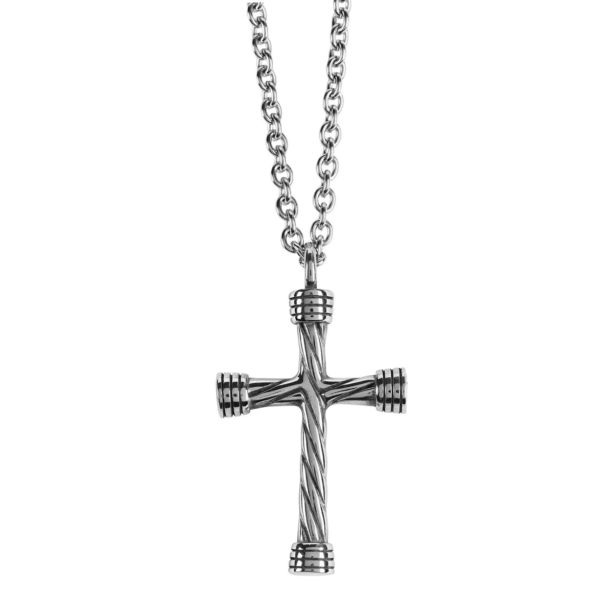 Necklace Antique Rope Cross 24Inch