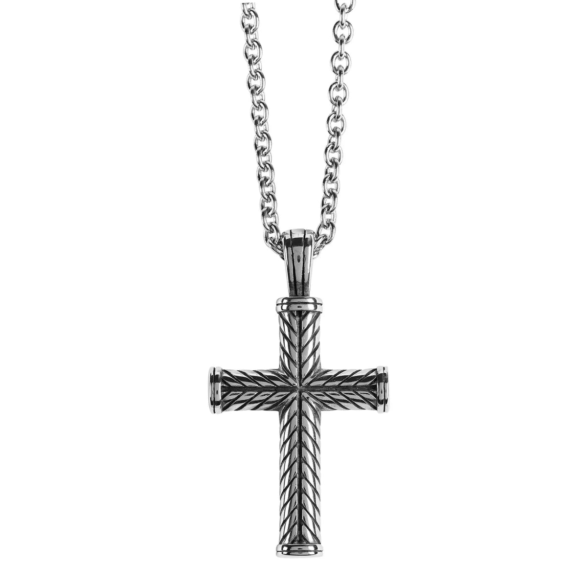 Necklace Antique Swirl Cross 24Inch