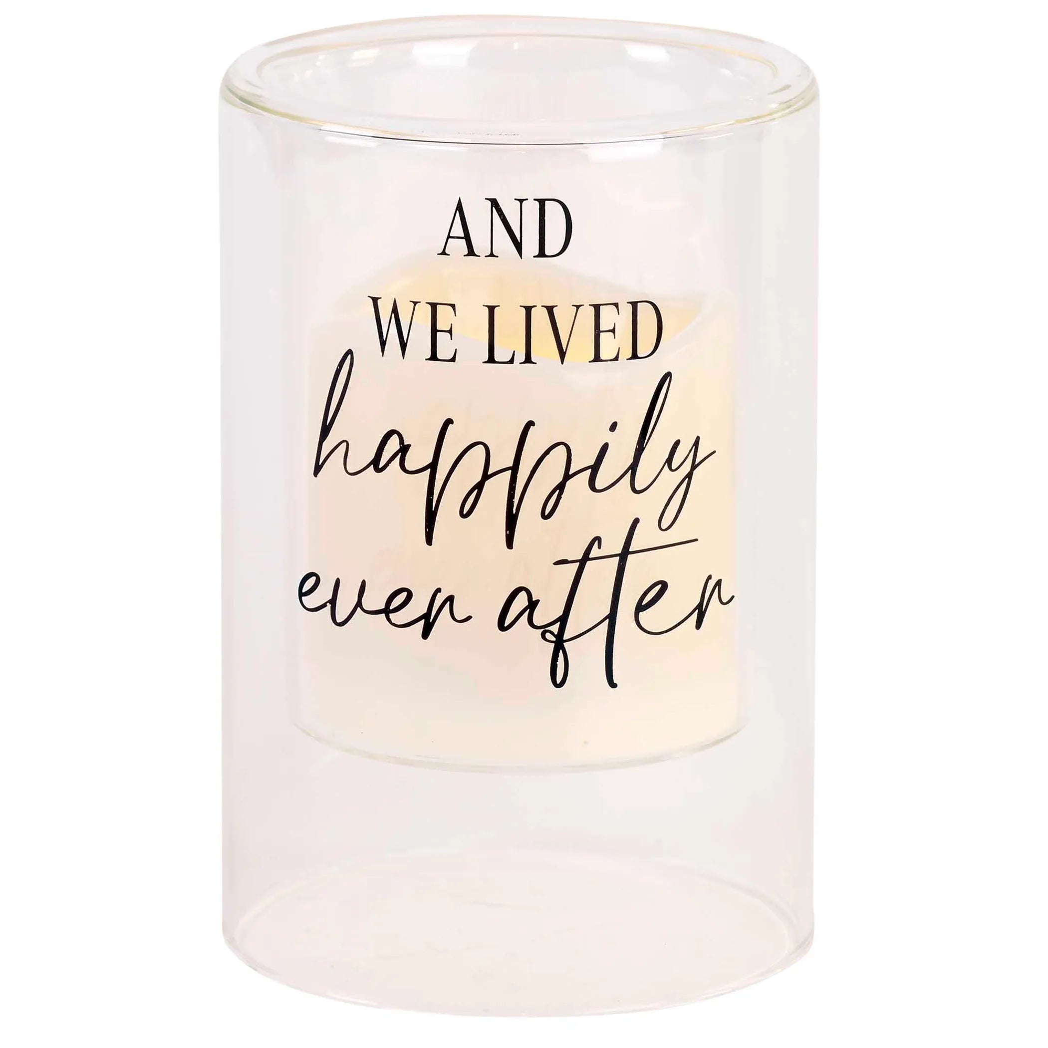 Candleholder And We Lived Happily 6In