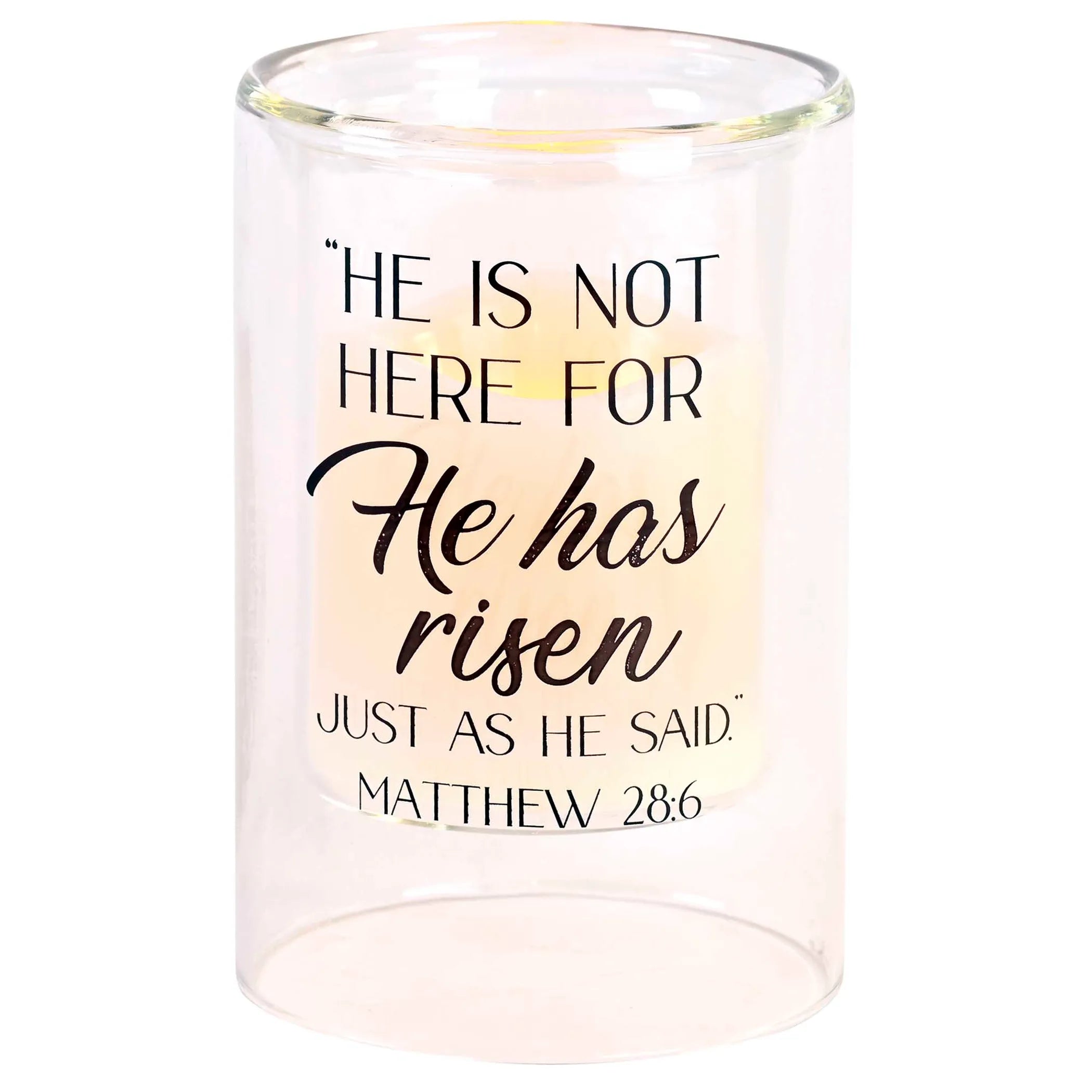 Candleholder He Has Risen Matthew 28:6