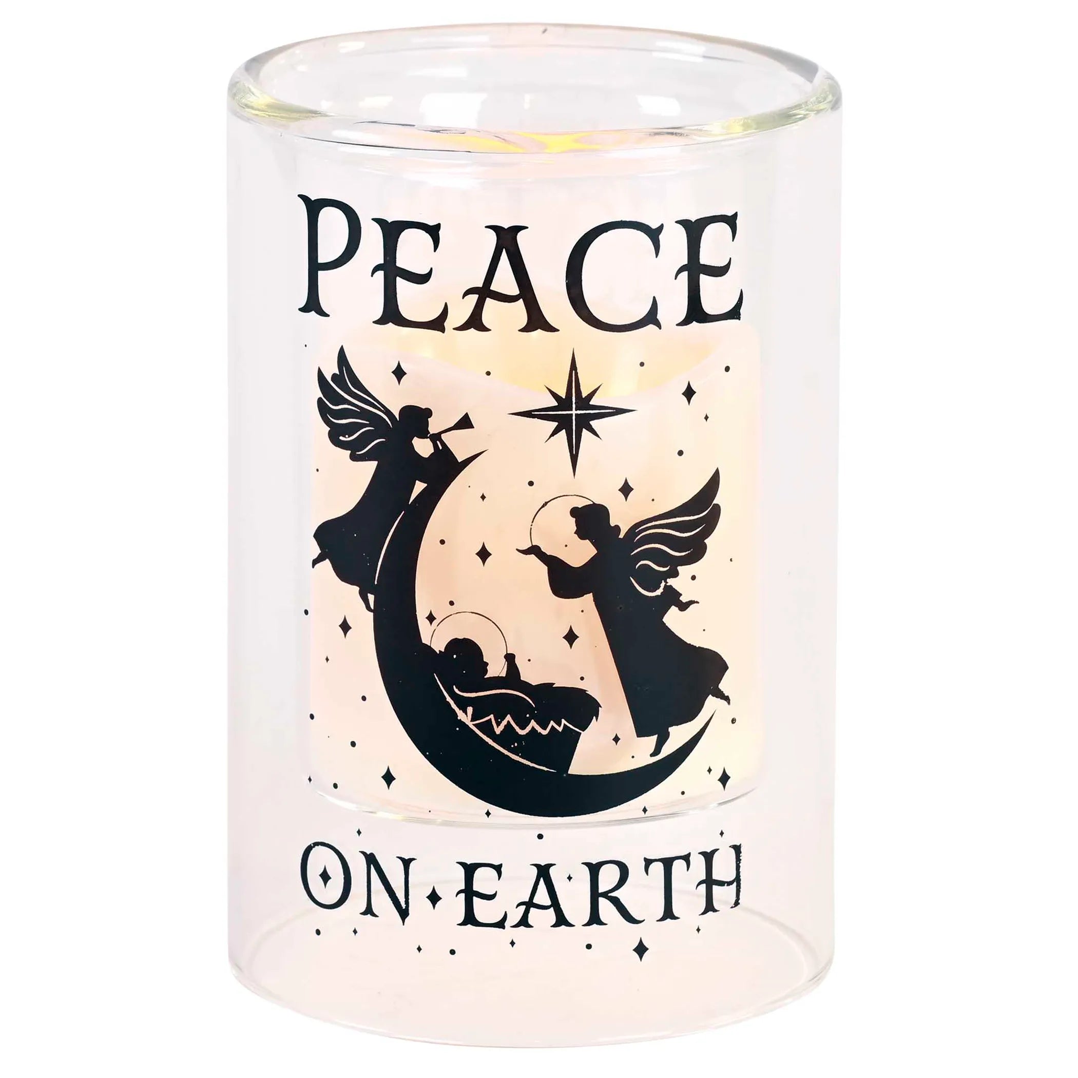 Candleholder Peace On Earth 6In
