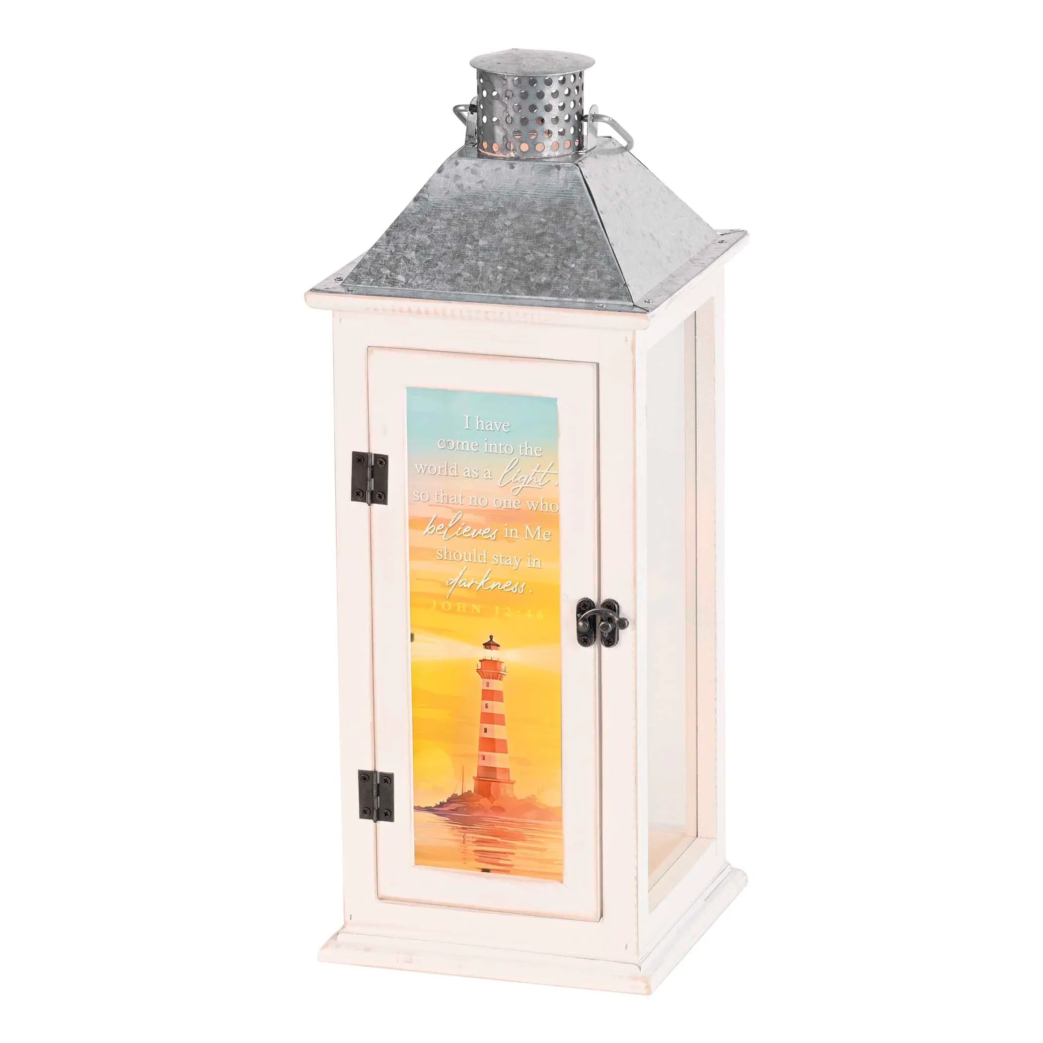 Lantern Lighthouse John 12:46 White 17H