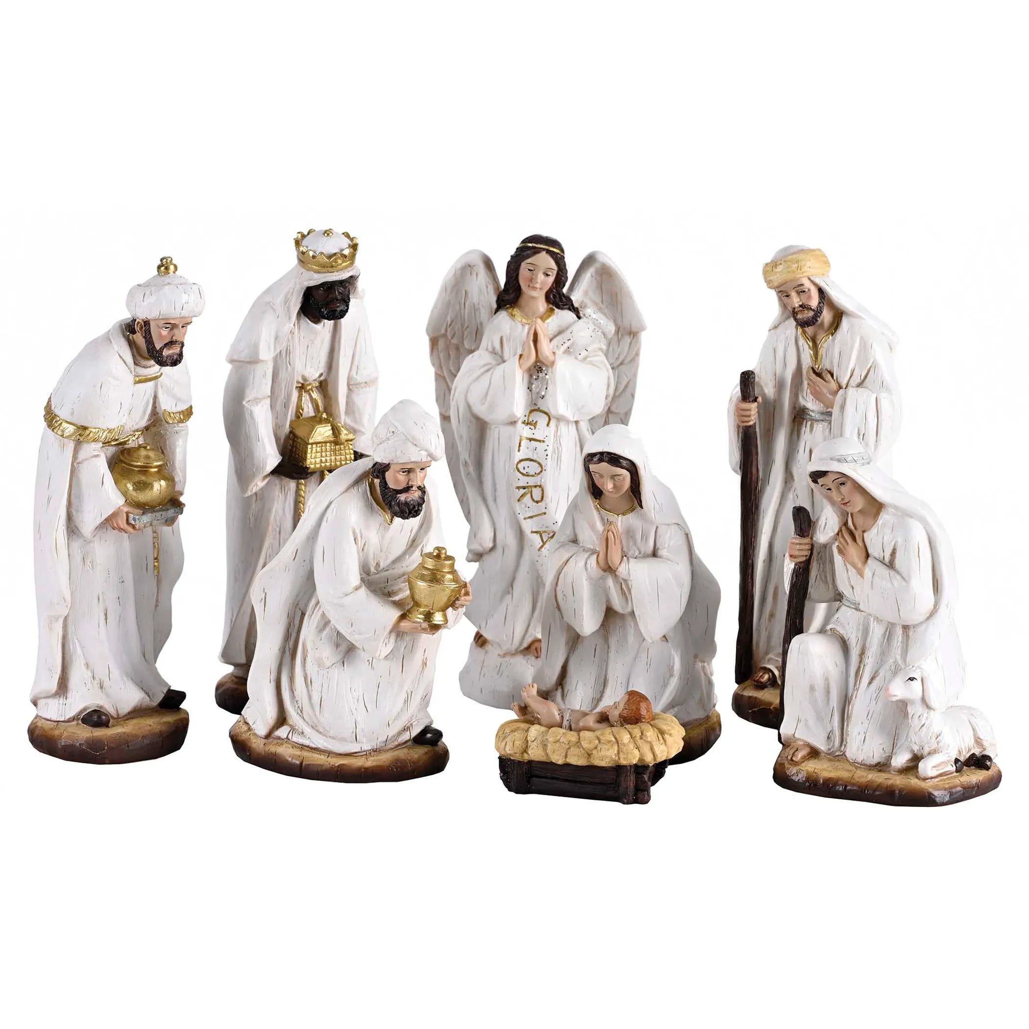 Nativity White Holy Family 8H