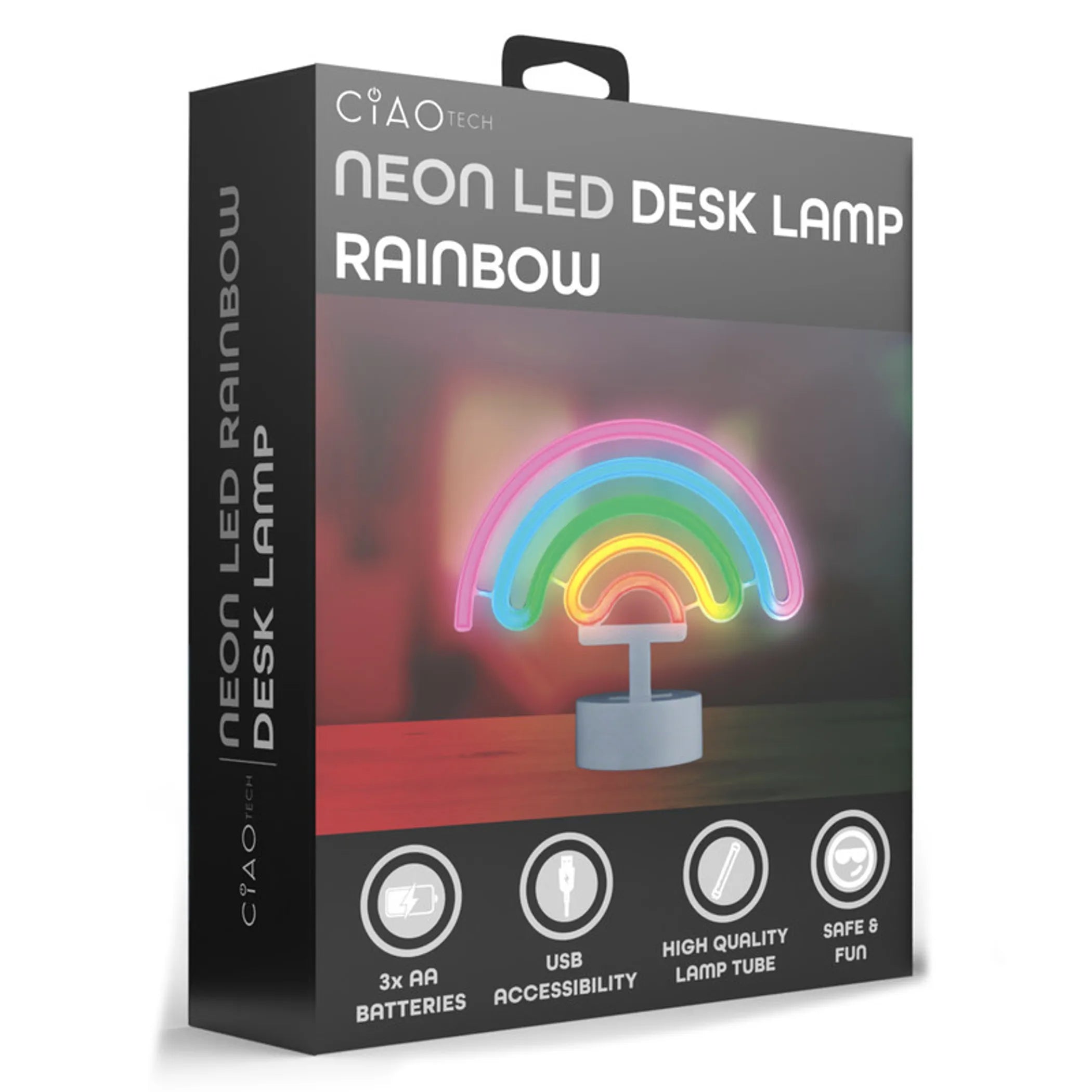 Rainbow Desktop Neon Light Up Sign
