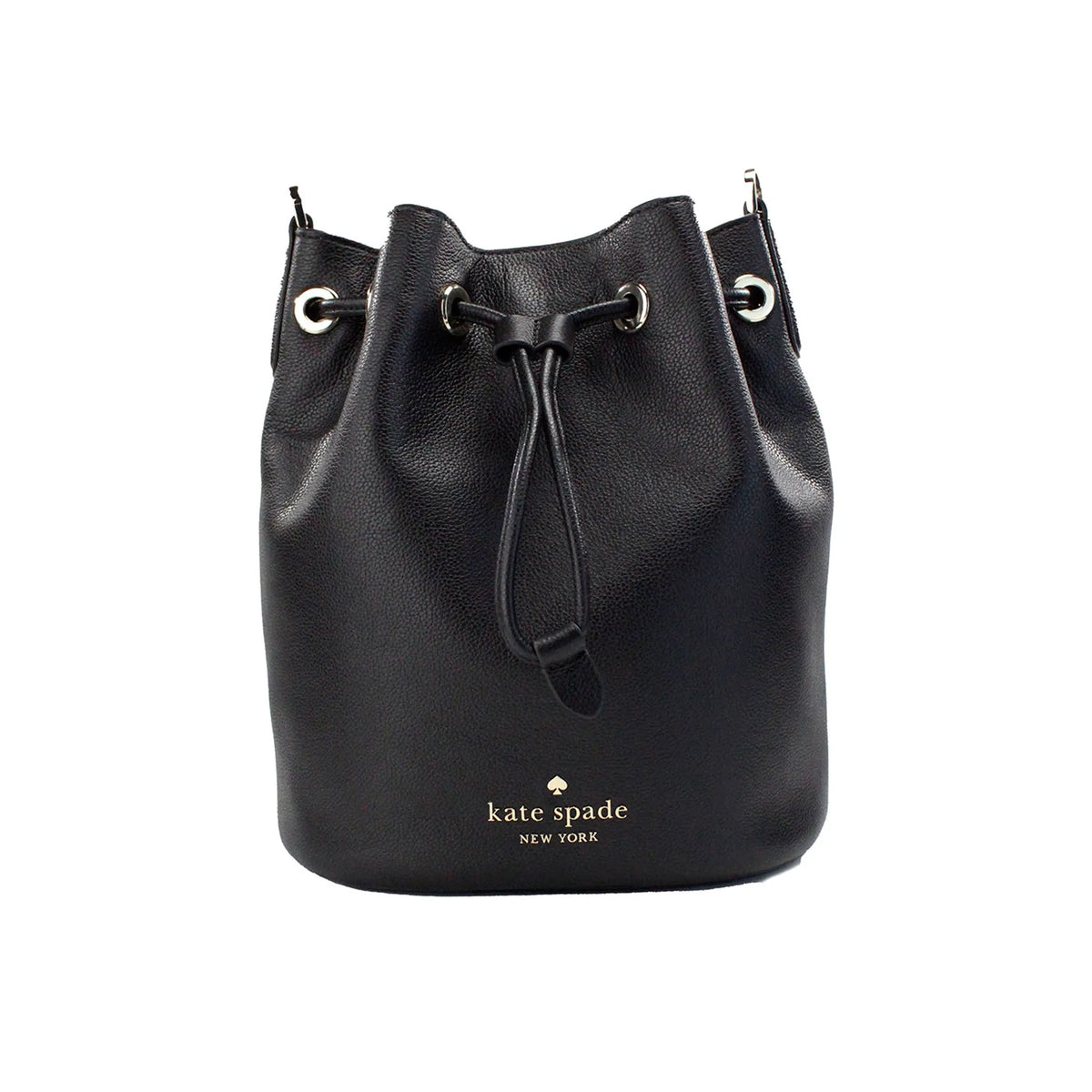 Kate Spade Rosie Medium Black Pebble Leather Bucket Bag