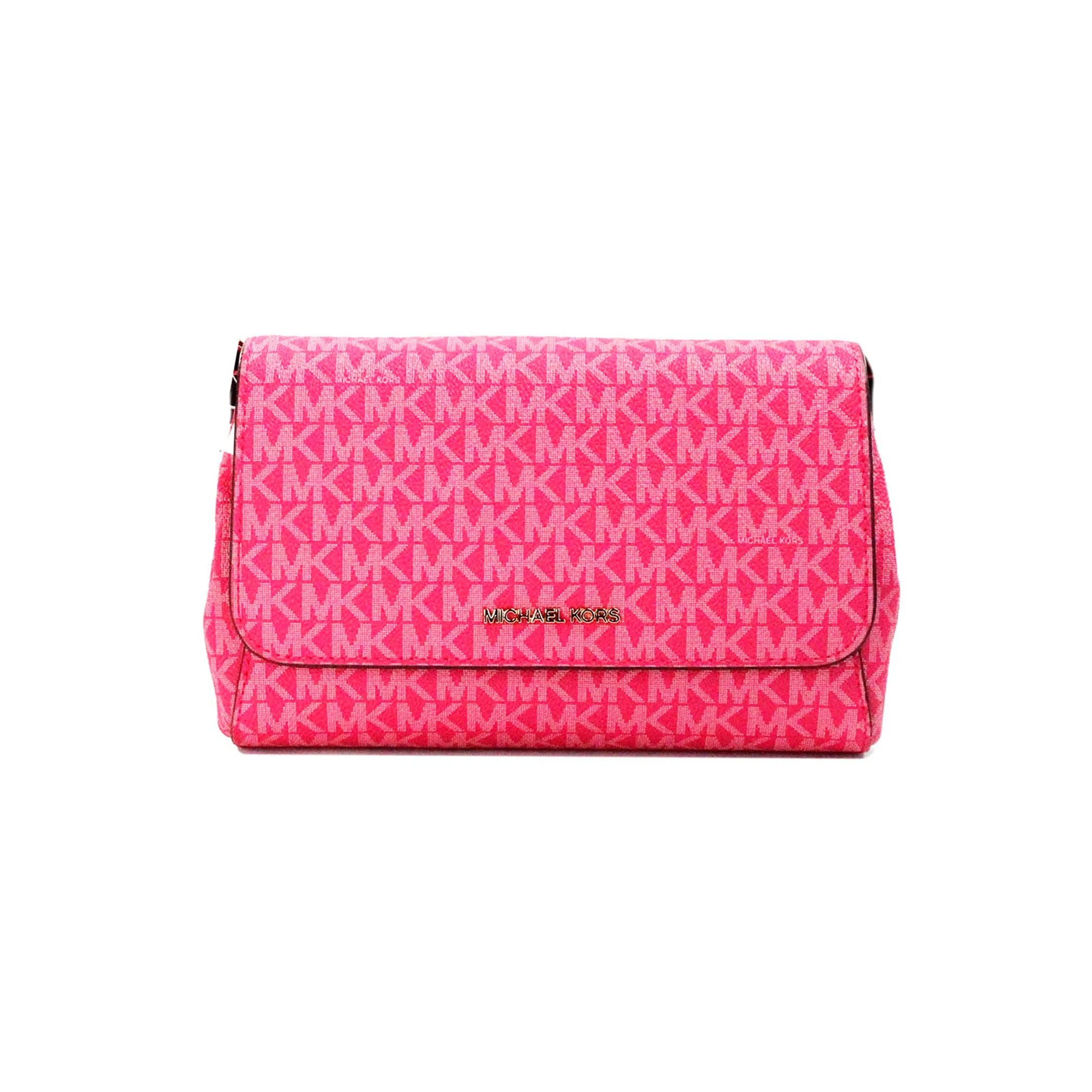 Michael Kors Jet Set Medium Electric Pink Convertible Pouchette