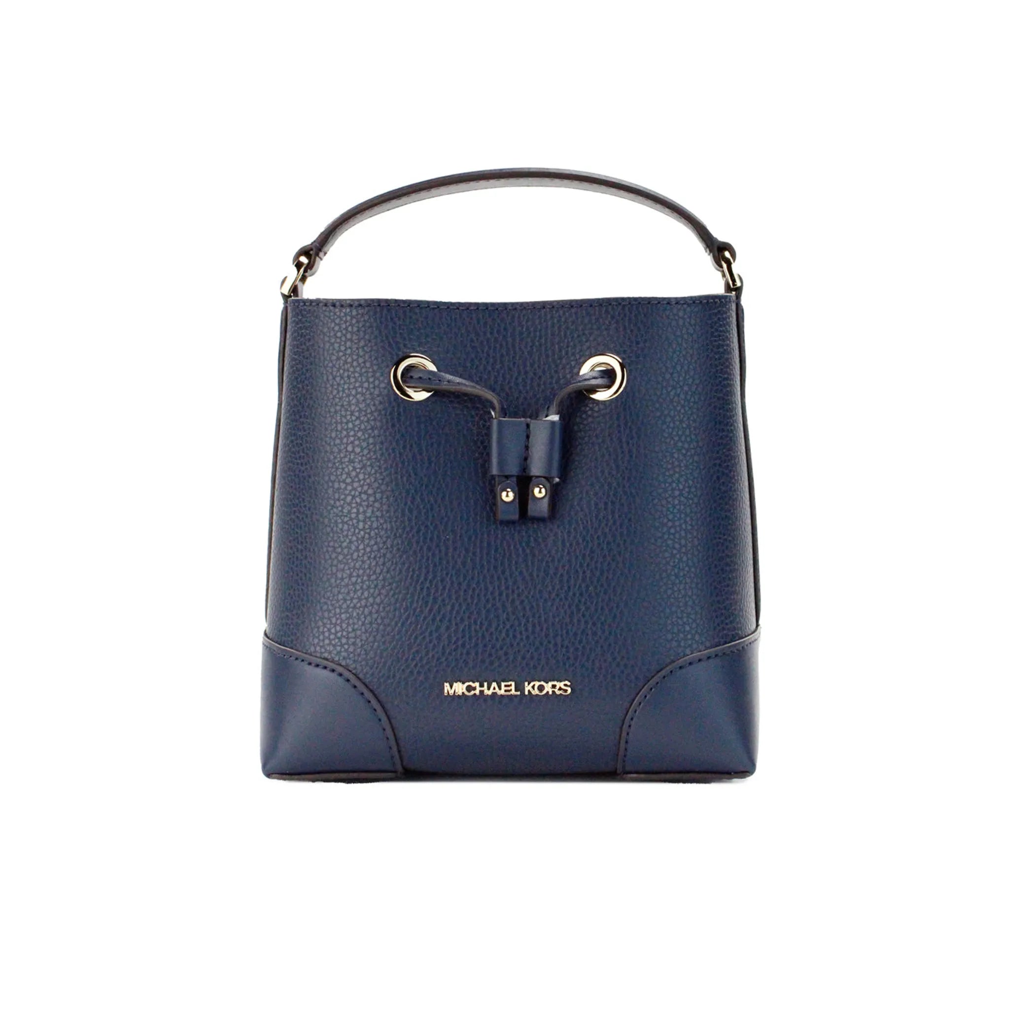 Michael Kors Mercer Small Navy Leather Bucket Crossbody Bag