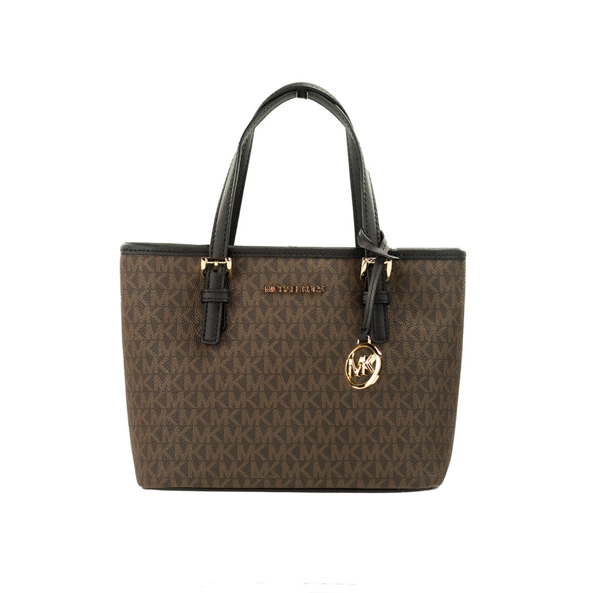 Michael Kors Xs Brown Black Carryall Tote Convertible Bag