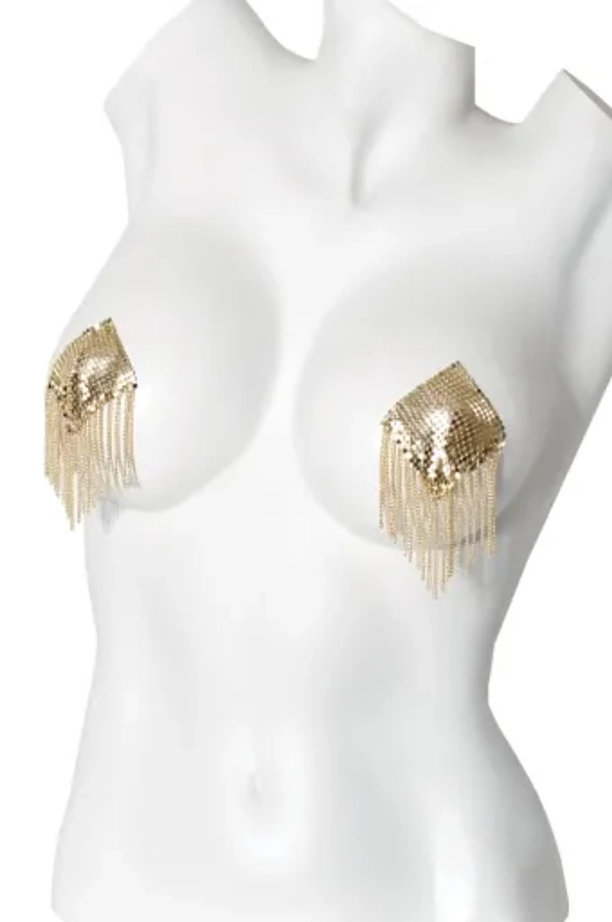 Coquette Chain Mail Pasties With Fringe