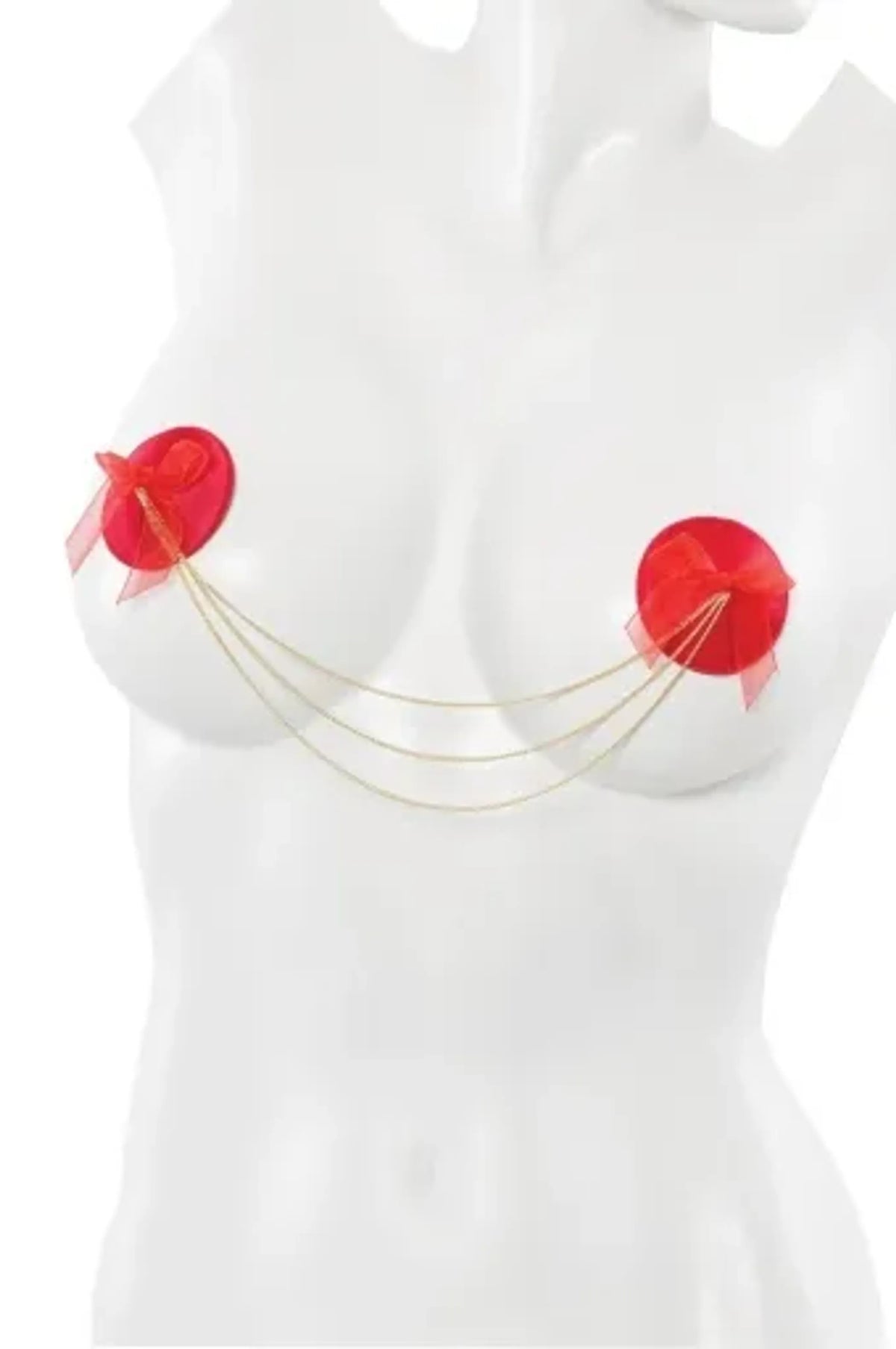 Coquette Satin Pasties With Chain