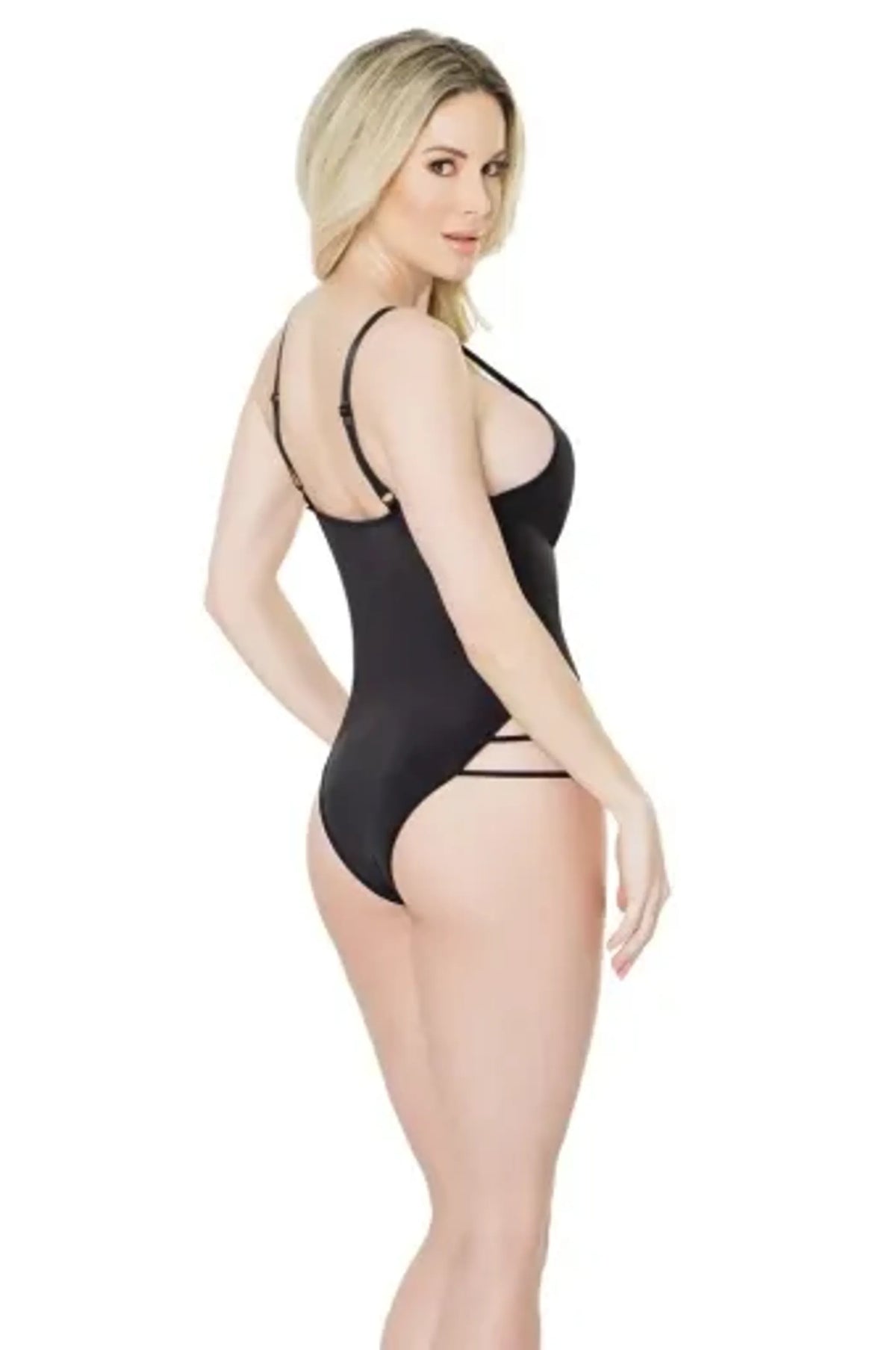 Coquette Microfiber High Cut Teddy W/ Strappy Elastic Detailing
