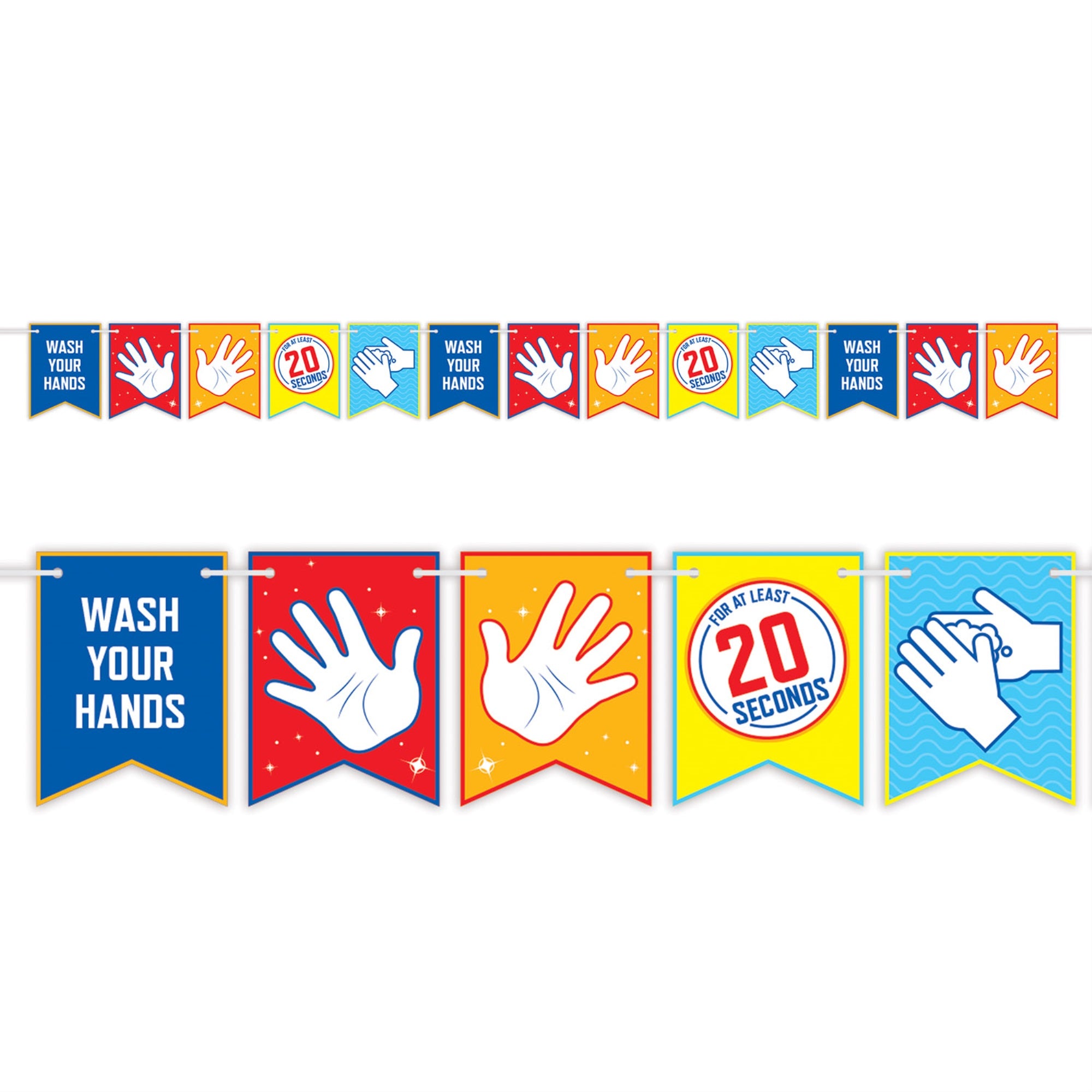 Stop Scrub Your Hands String Streamers, (Pack Of 12)