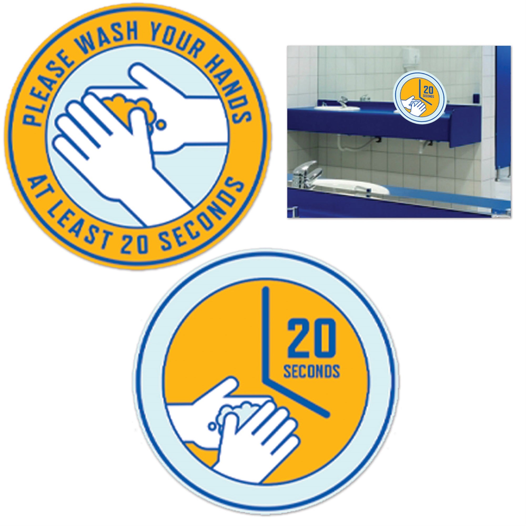 Wash Your Hands Removable Clings, (Pack Of 48)