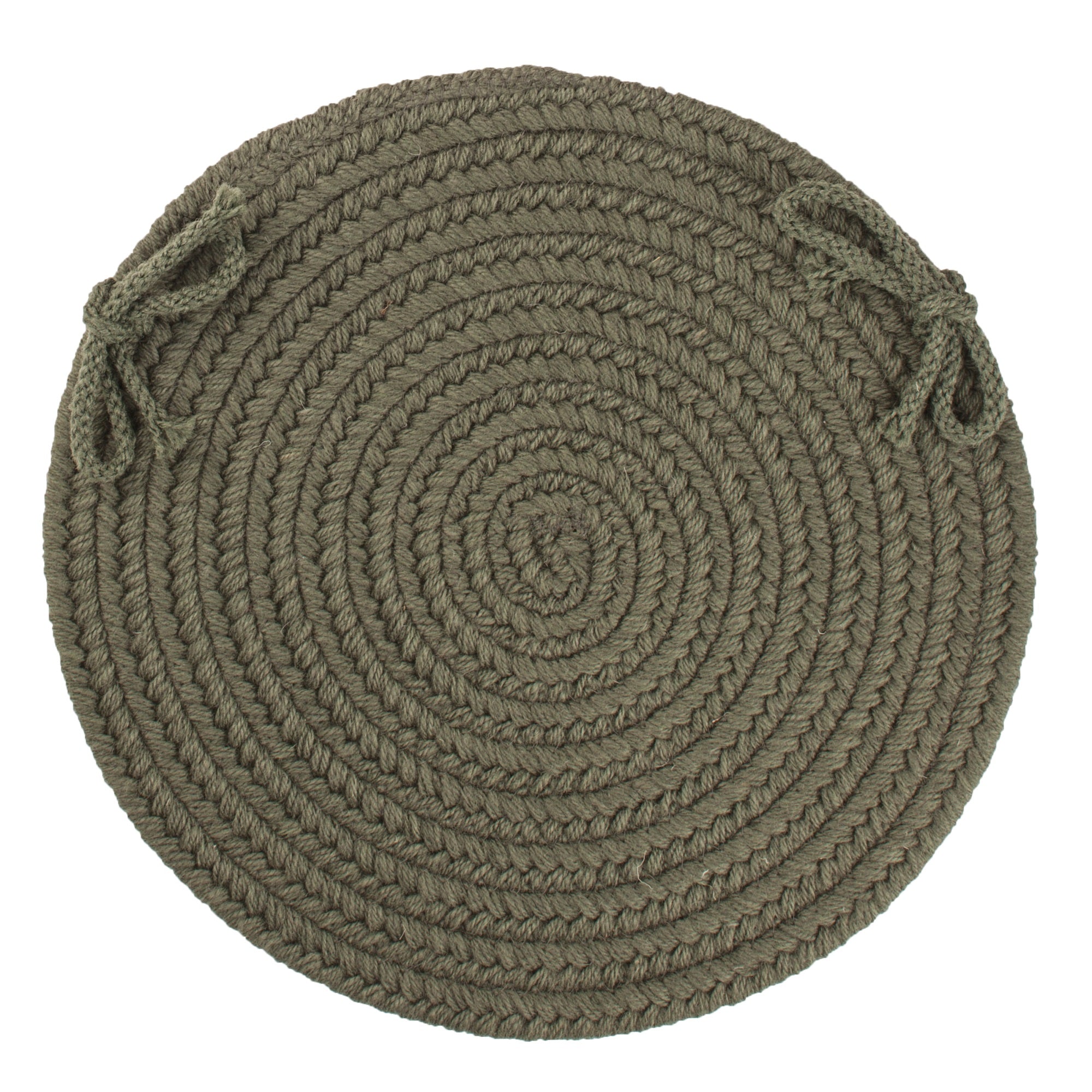 Rhody Rug S129A015X015 Braided Area Rugs, Dk. Sage, 15″ x 15″