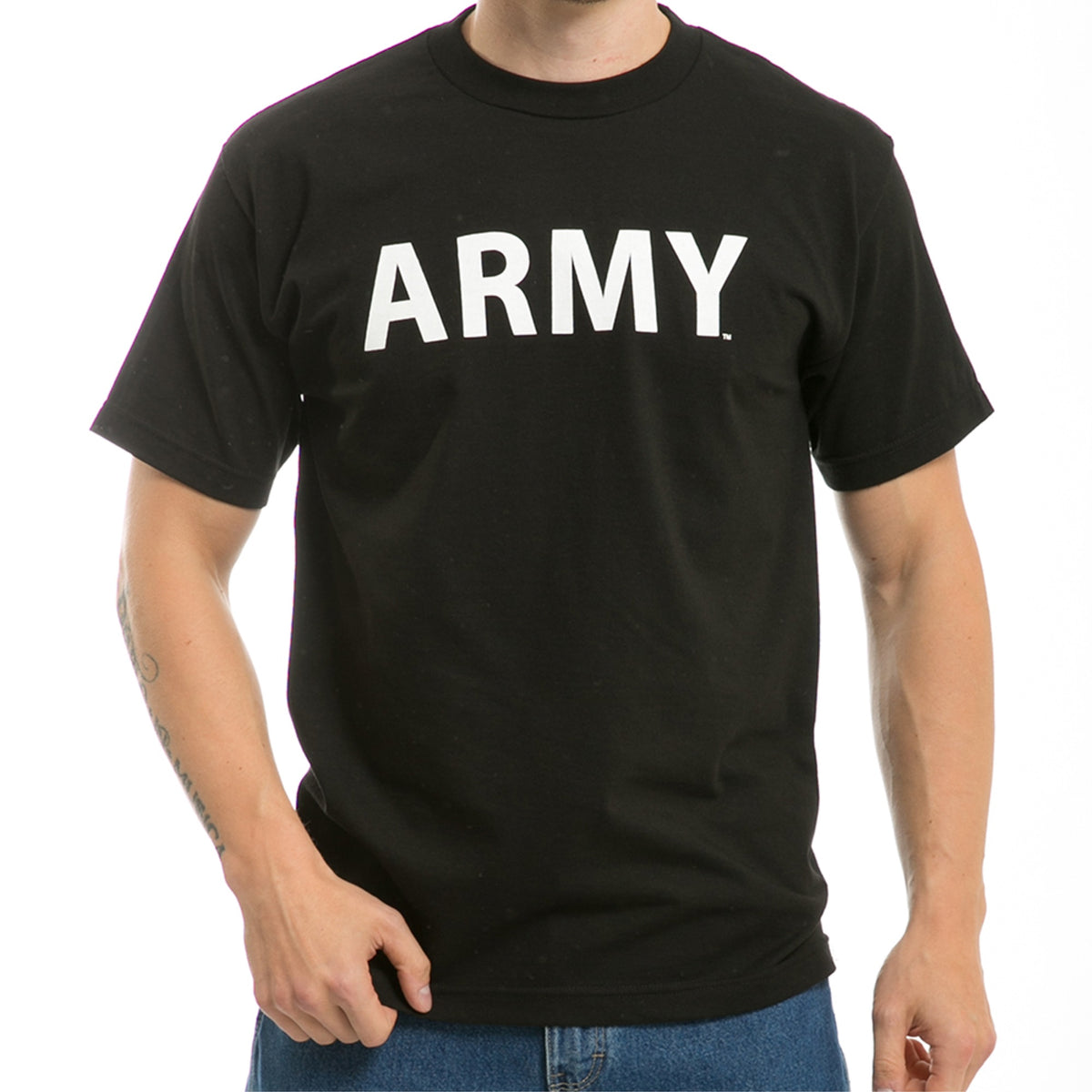 Classic Military T'S, Army Text, Blk, Xl