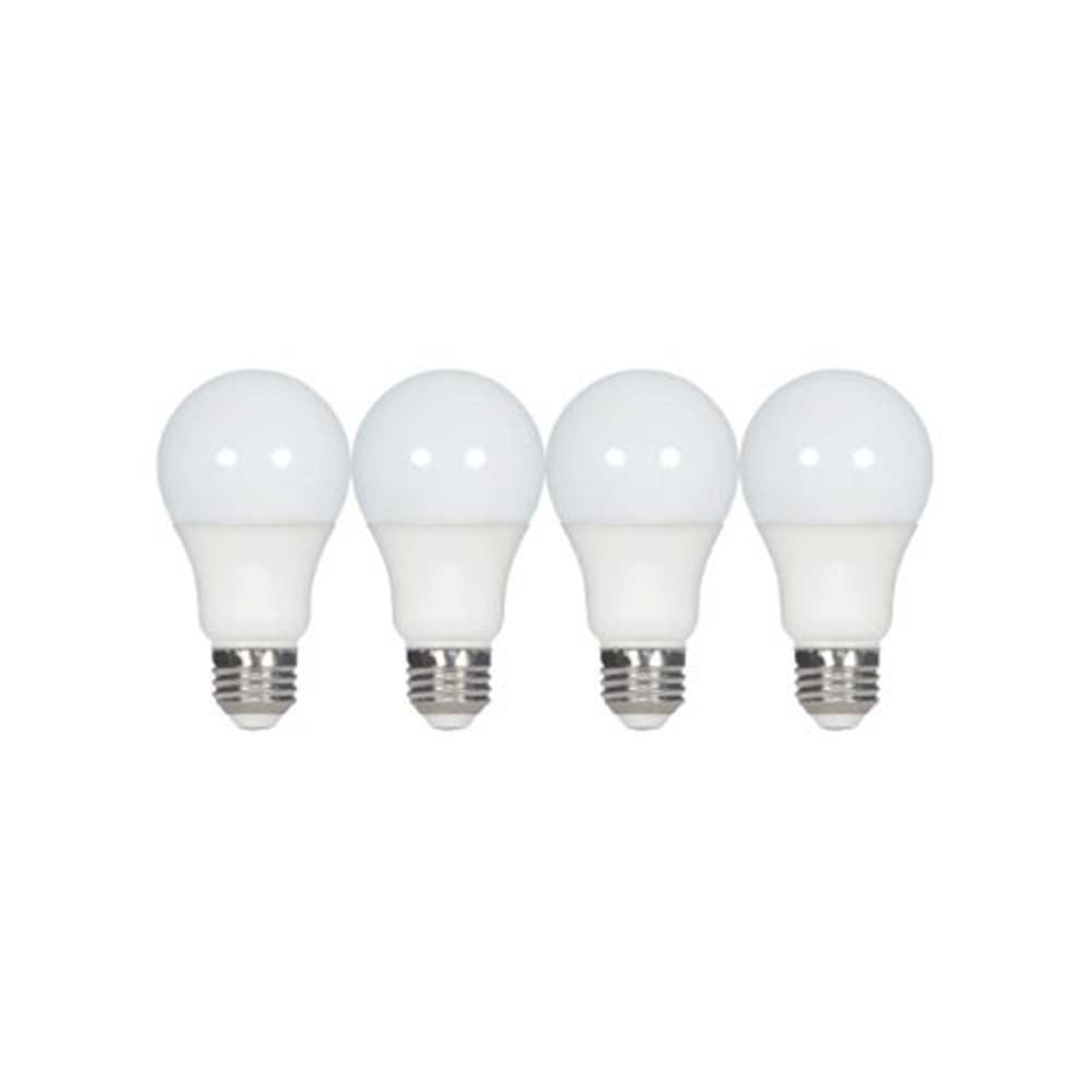 Satco 9.5 Watt A19 Led Frost 5000K Medium Base 220 Deg. Beam Angle 120 Volt Non-Dimmable 4-Pack