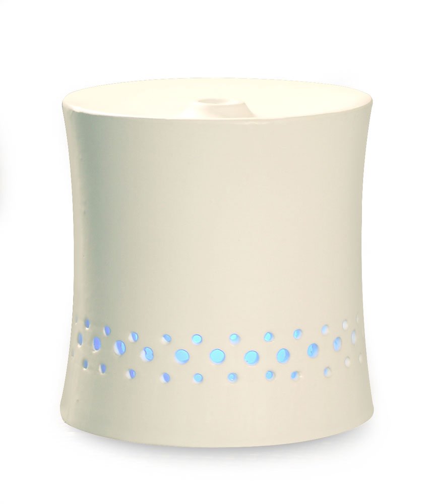 Ultrasonic Aroma Diffuser/Humidifier With Ceramic Housing - White
