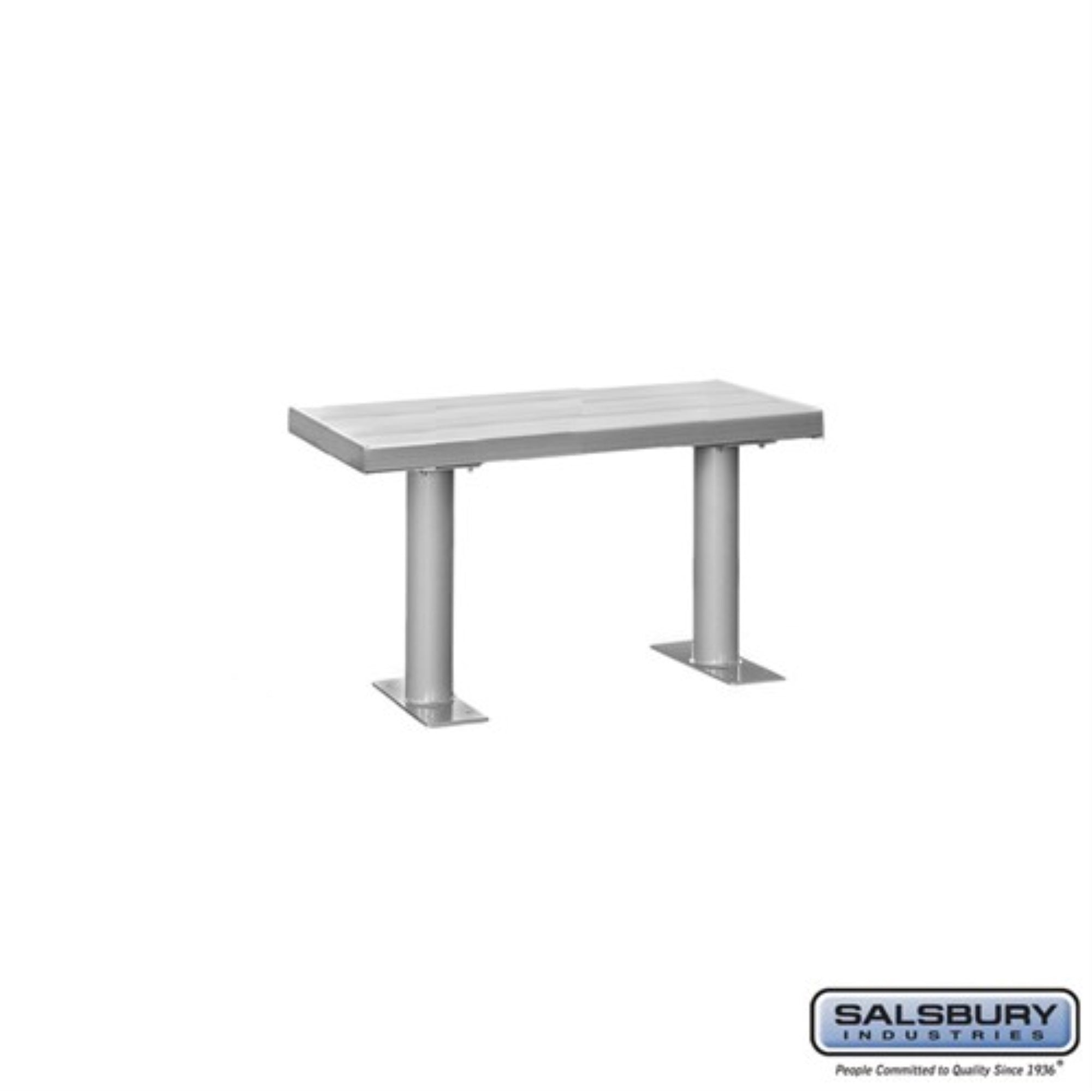 Salsbury Aluminum Locker Bench - 36 Inches Wide - 14″ Deep - Silver - Bolt Mounted