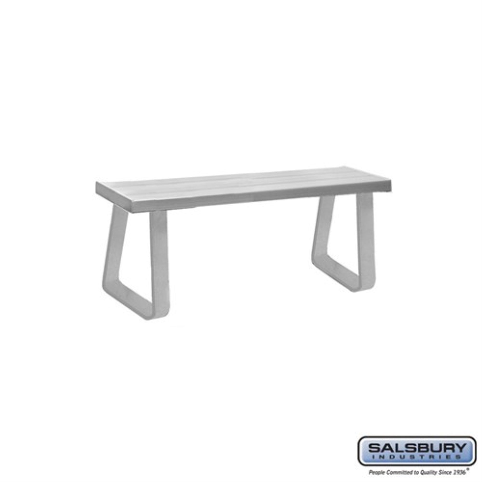 Salsbury Aluminum Locker Bench - 48 Inches Wide - 14″ Deep - Silver - Free Standing