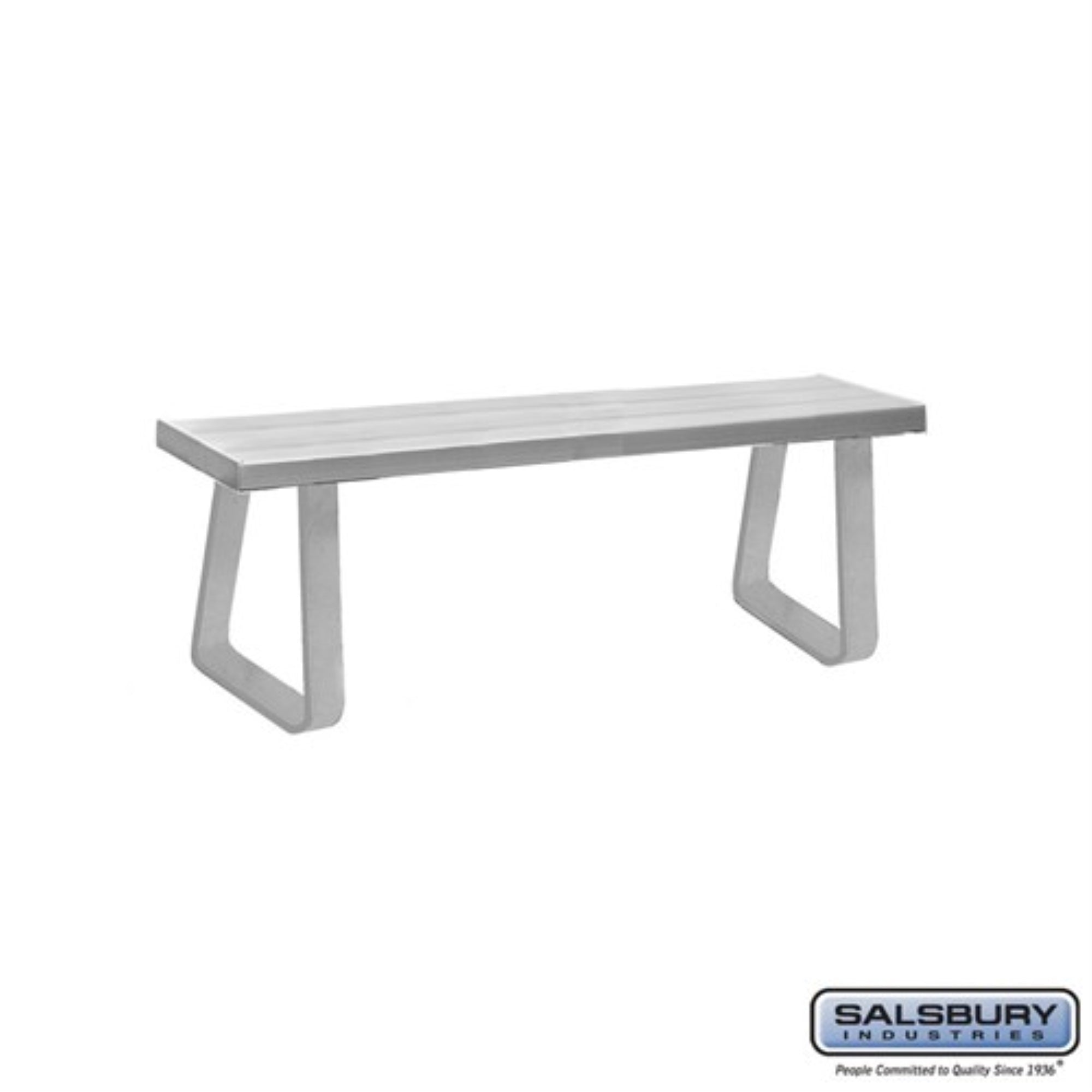 Salsbury Aluminum Locker Bench - 60 Inches Wide - 14″ Deep - Silver - Free Standing