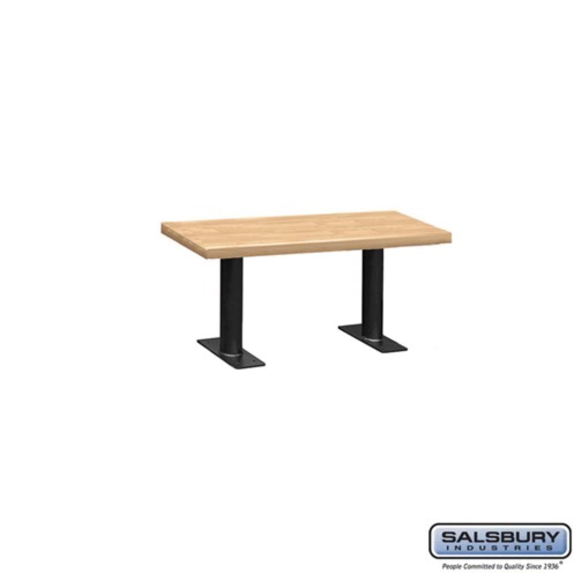 Salsbury Wood Locker Bench - 36 Inches - 14 Inches Deep - Light Finish - Bolt Mounted