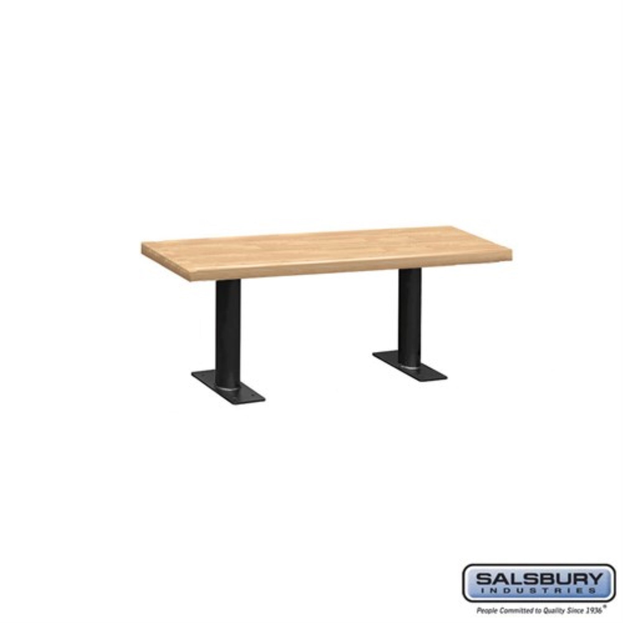 Salsbury Wood Locker Bench - 48 Inches - 14 Inches Deep - Light Finish - Bolt Mounted