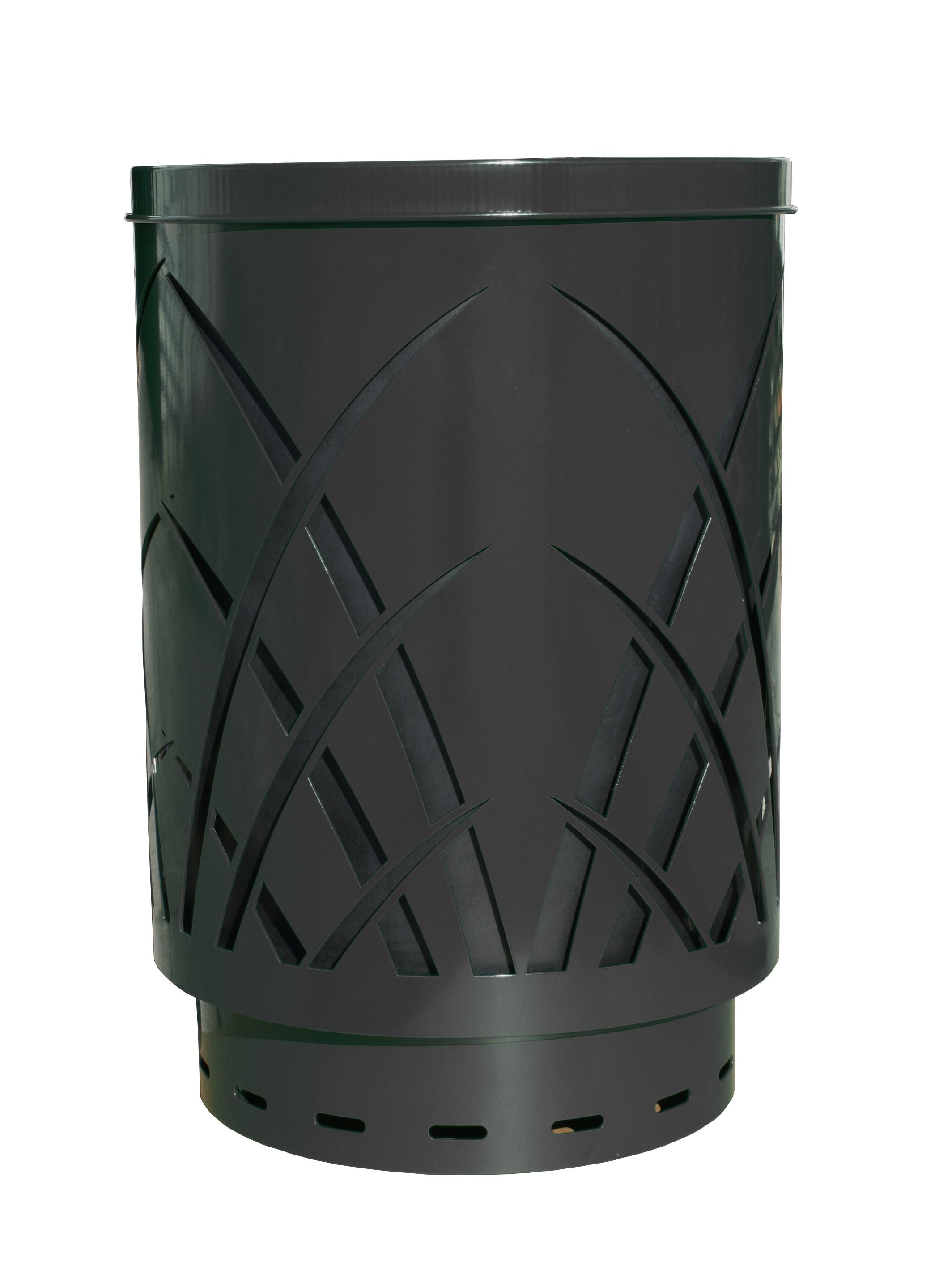 Saw40P-Ft-Bk-Vv Ergode Sawgrass Can - Decorative Waste Receptacle For City Streets, Malls, Parks & Offices - Durable Galvanneal