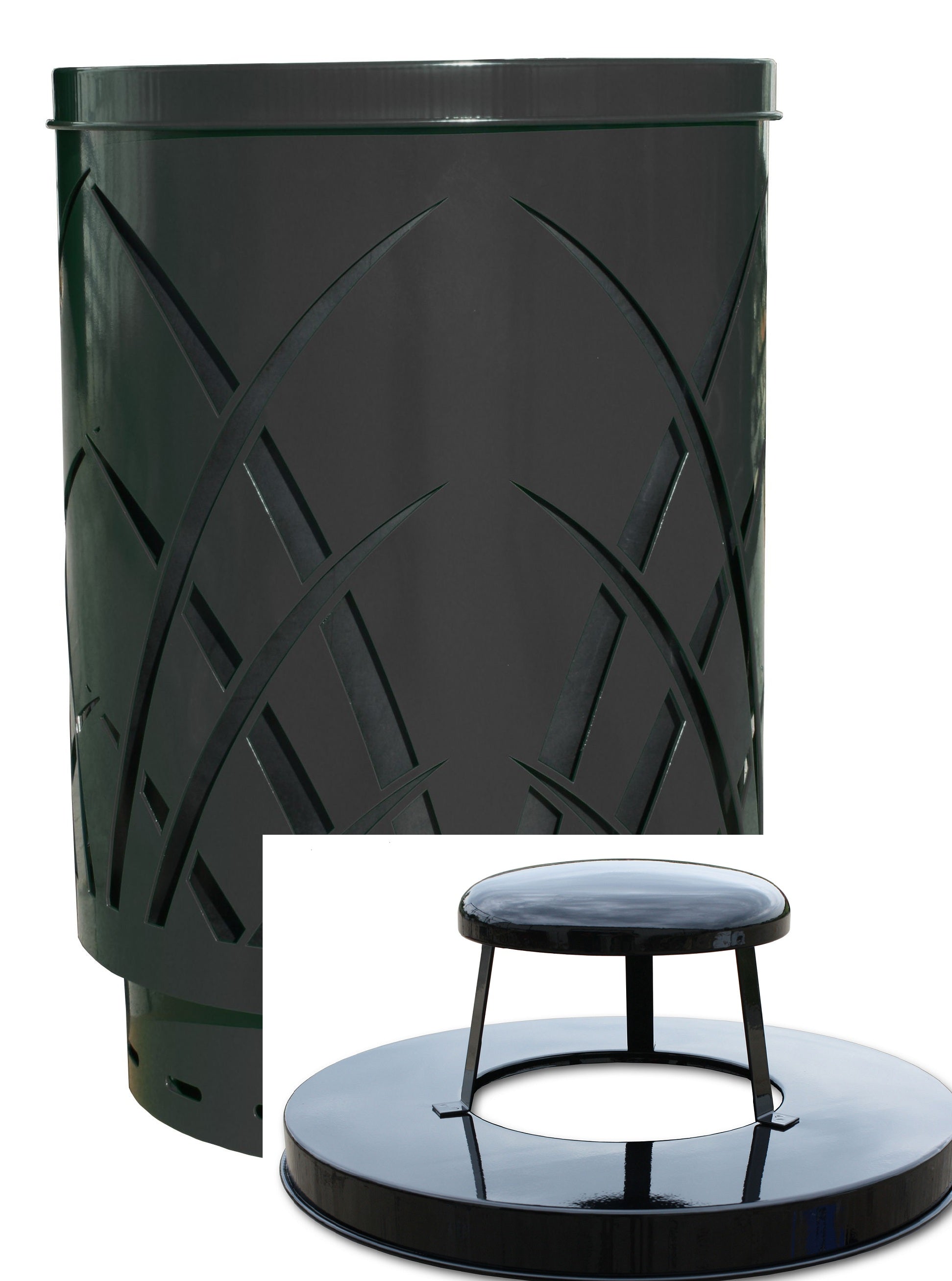 Saw40P-Rc-Bk-Vv Ergode Sawgrass Can - Decorative Waste Receptacle For City Streets, Malls, Parks, And Office Complexes. Durable