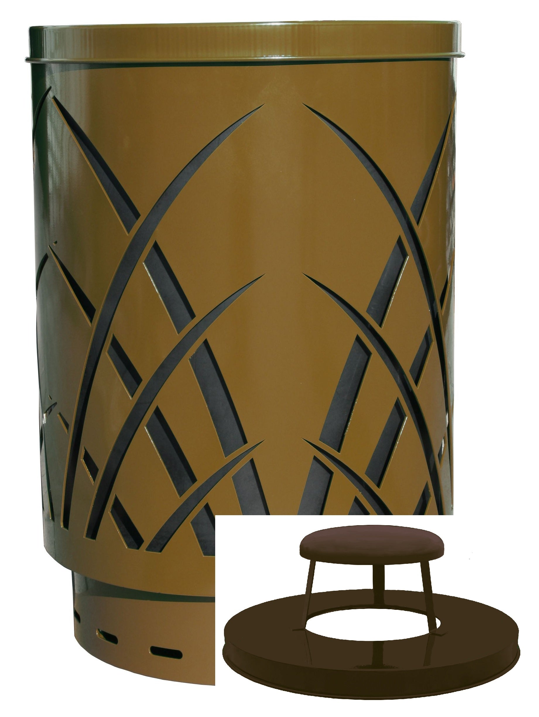 Saw40P-Rc-Bn-Vv Ergode Sawgrass Can - Decorative Waste Receptacle For City Streets, Malls, Parks, And Offices - Durable Galvanne