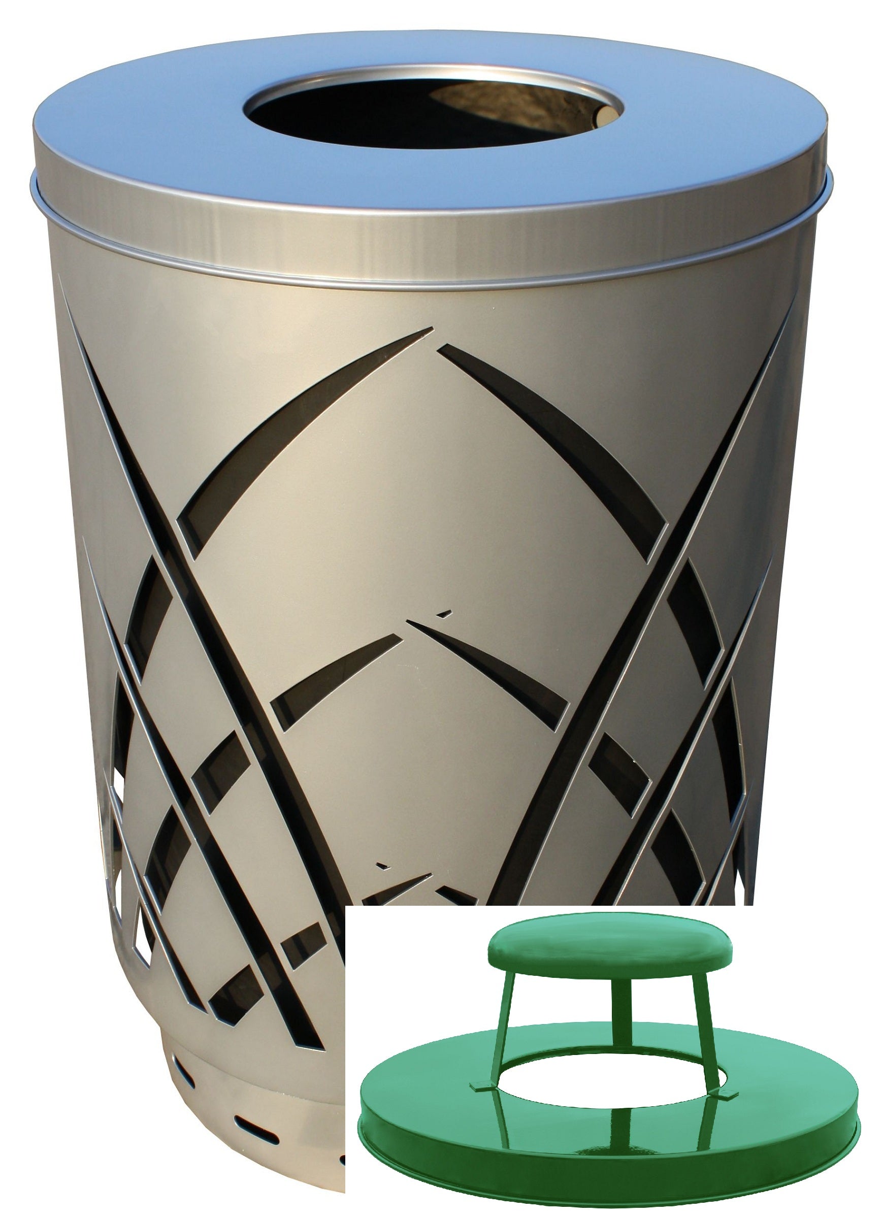 Saw40P-Rc-Slv-Vv Ergode Sawgrass Can - Decorative Waste Receptacle For City Streets, Malls, Parks, And Office Complexes. Lift-Of