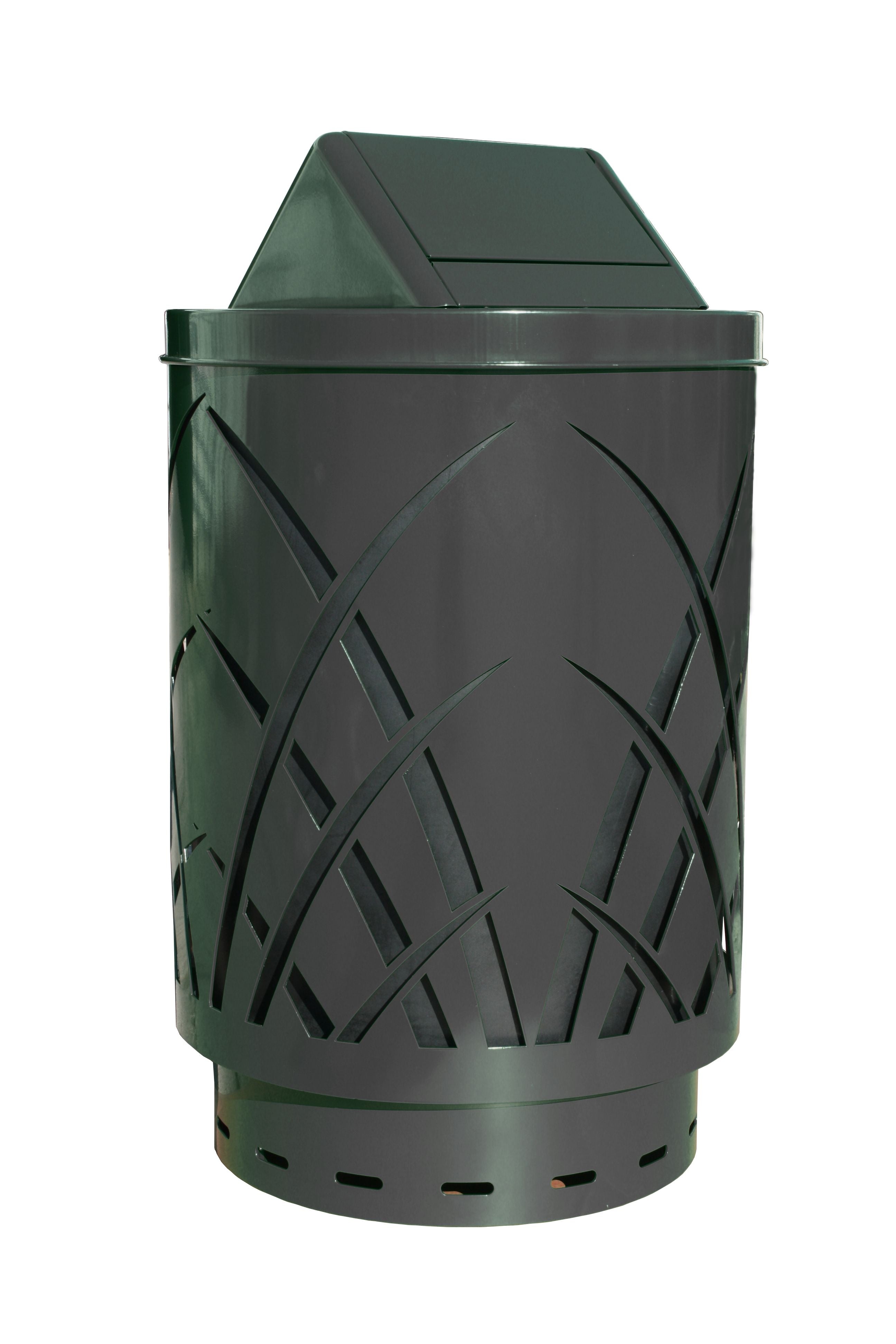 Saw40P-Swt-Bk-Vv Ergode Sawgrass Can - Decorative Waste Receptacle For City Streets, Malls, Parks, And Offices - Durable Galvann