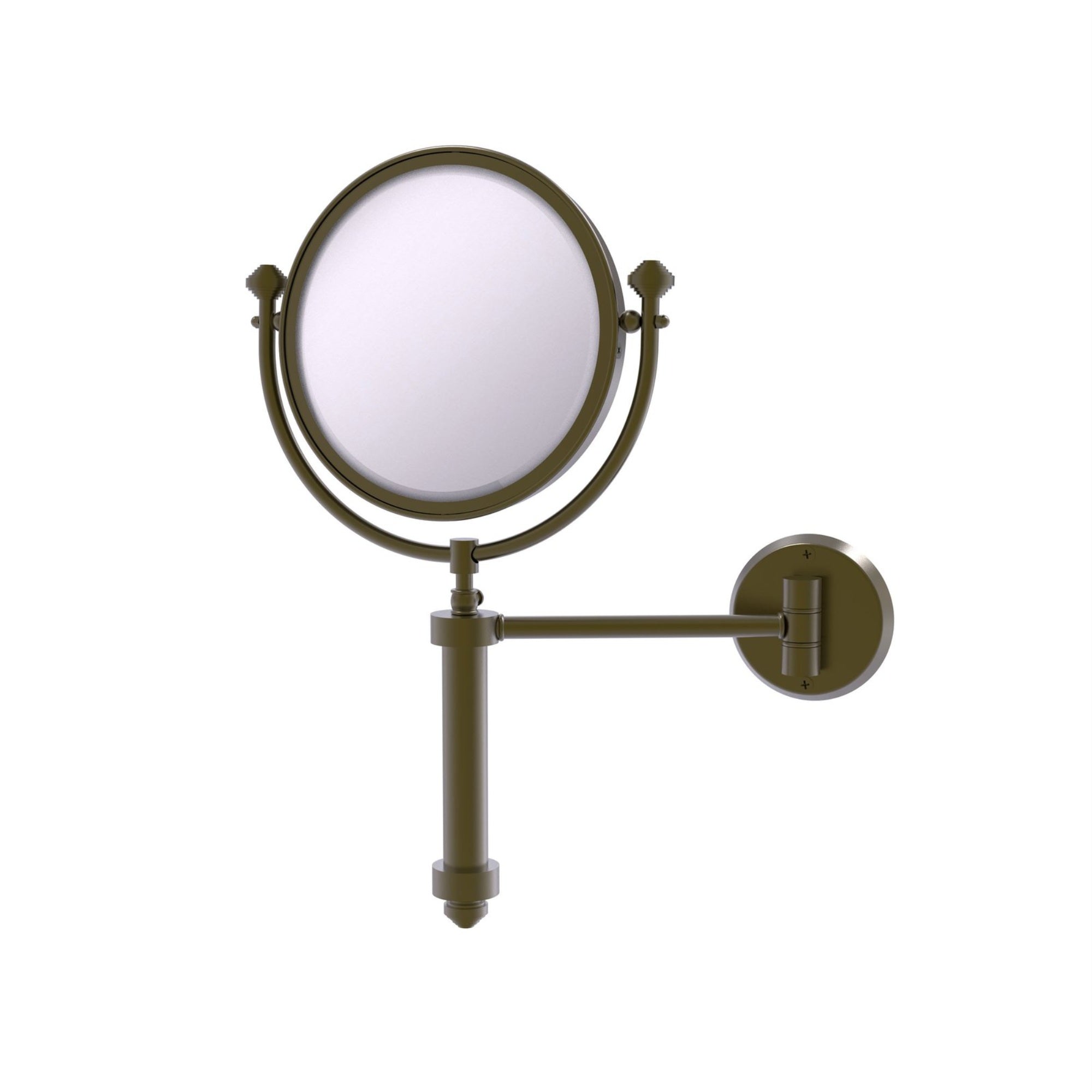 Southbeach Collection Wall Mounted Make-Up Mirror 8 Inch Diameter With 2X Magnification - Sb-4/2X-Abr