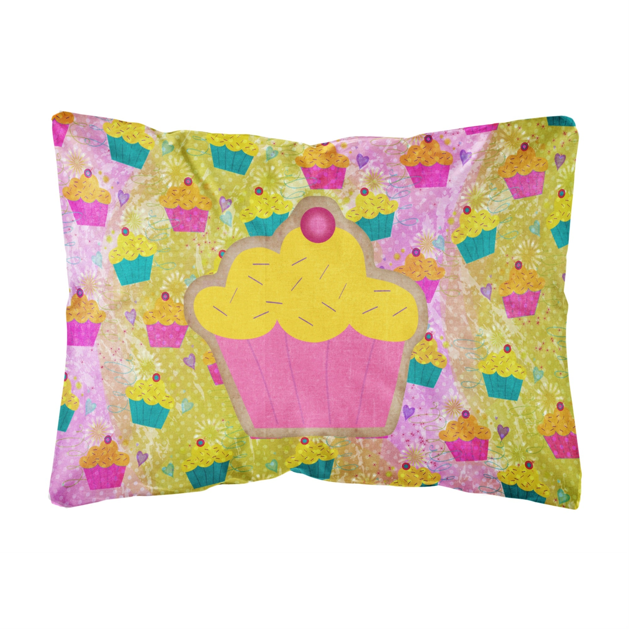 Caroline'S Treasures Sb3003Pw1216 Cupcake Canvas Fabric Decorative Pillow, Large, Multicolor