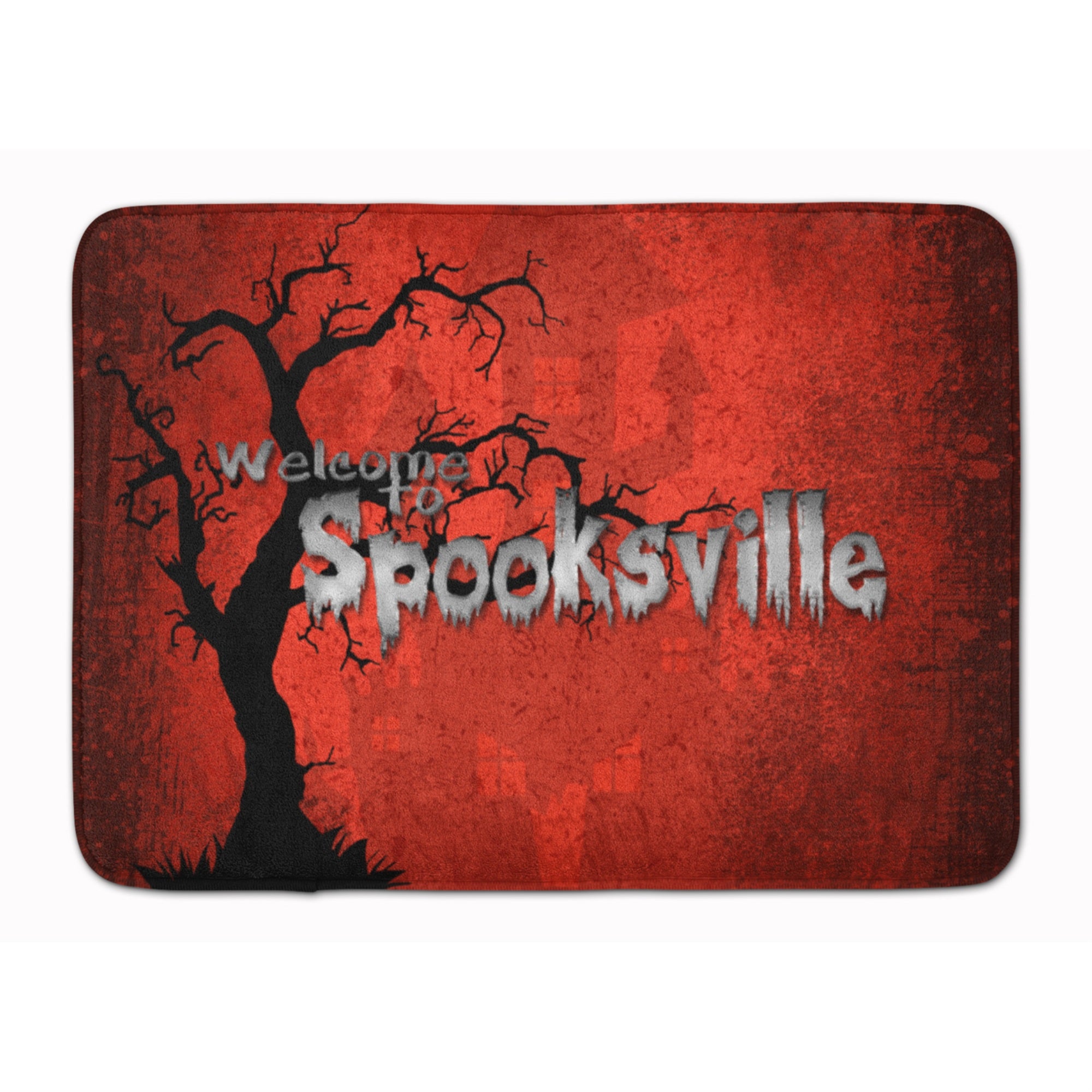 Caroline'S Treasures Welcome To Spooksville Halloween Floor Mat, 19 X 27, Multicolor