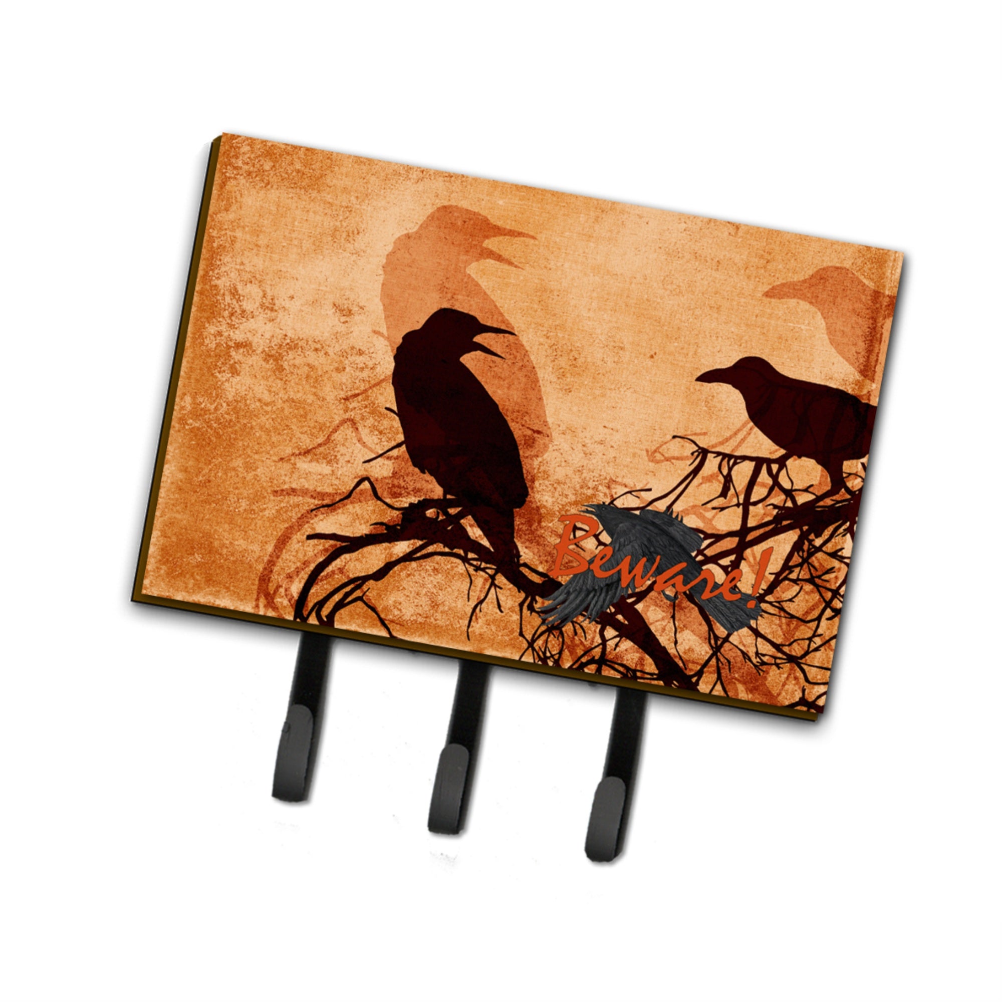 Caroline'S Treasures Sb3009Th68 Beware Of The Black Crows Halloween Leash Or Key Holder, Large, Multicolor