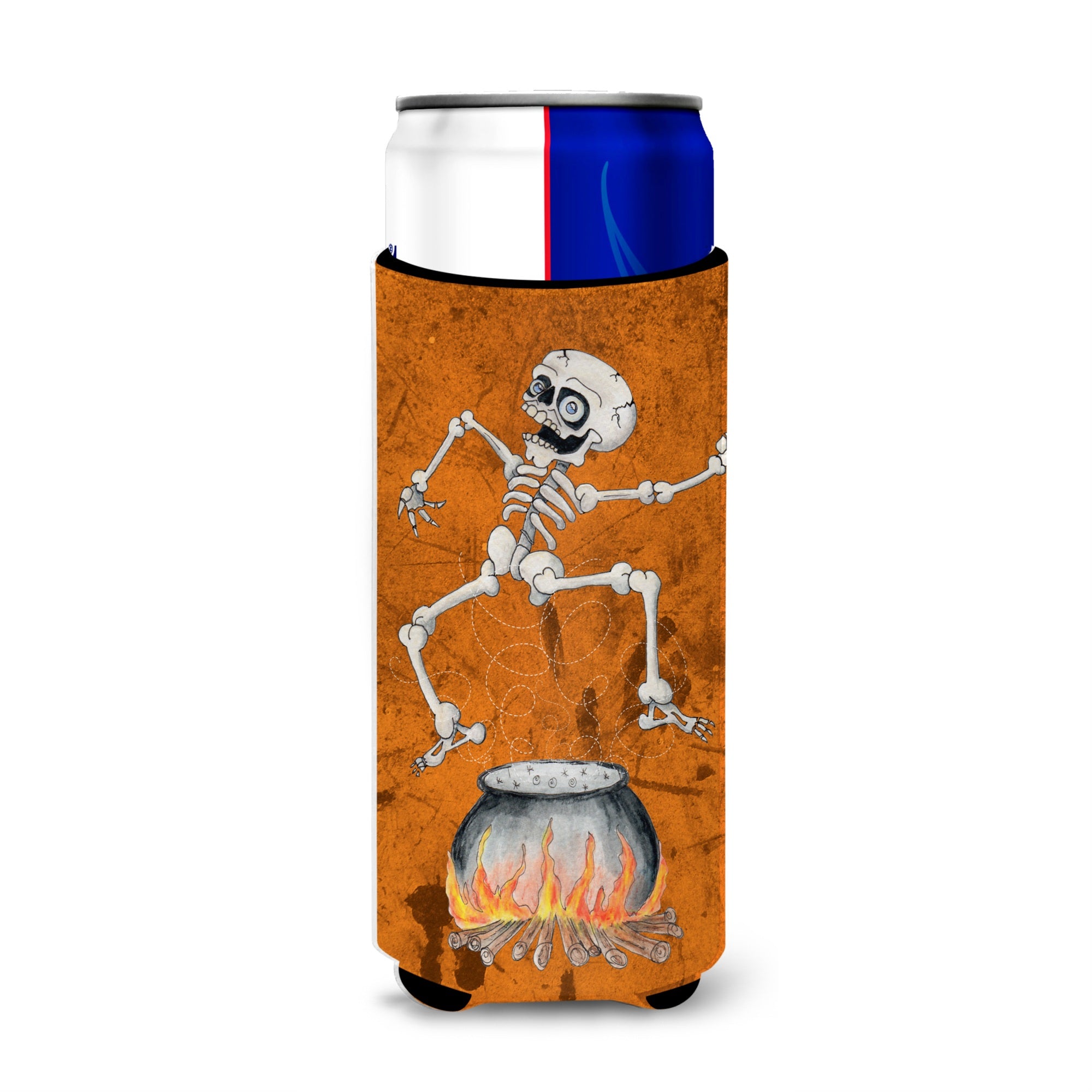 Skeleton Jumping From Witches Caldron Halloween Ultra Beverage Insulators For Slim Cans Sb3013Muk
